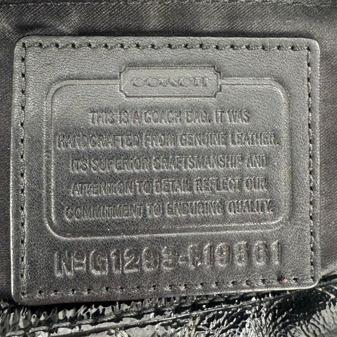 Coach Coach Black Embossed Patent Leather C Stitched Shoulder Bag Size ONE SIZE - 7 Thumbnail