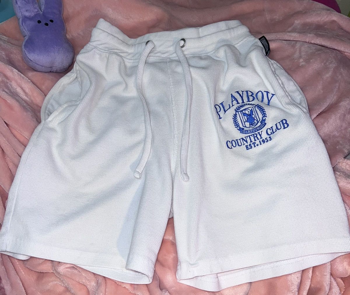 Asos Playboy Missguided sports co-ord waffle country club shorts Size 27" / US 4 / IT 40 - 6 Thumbnail