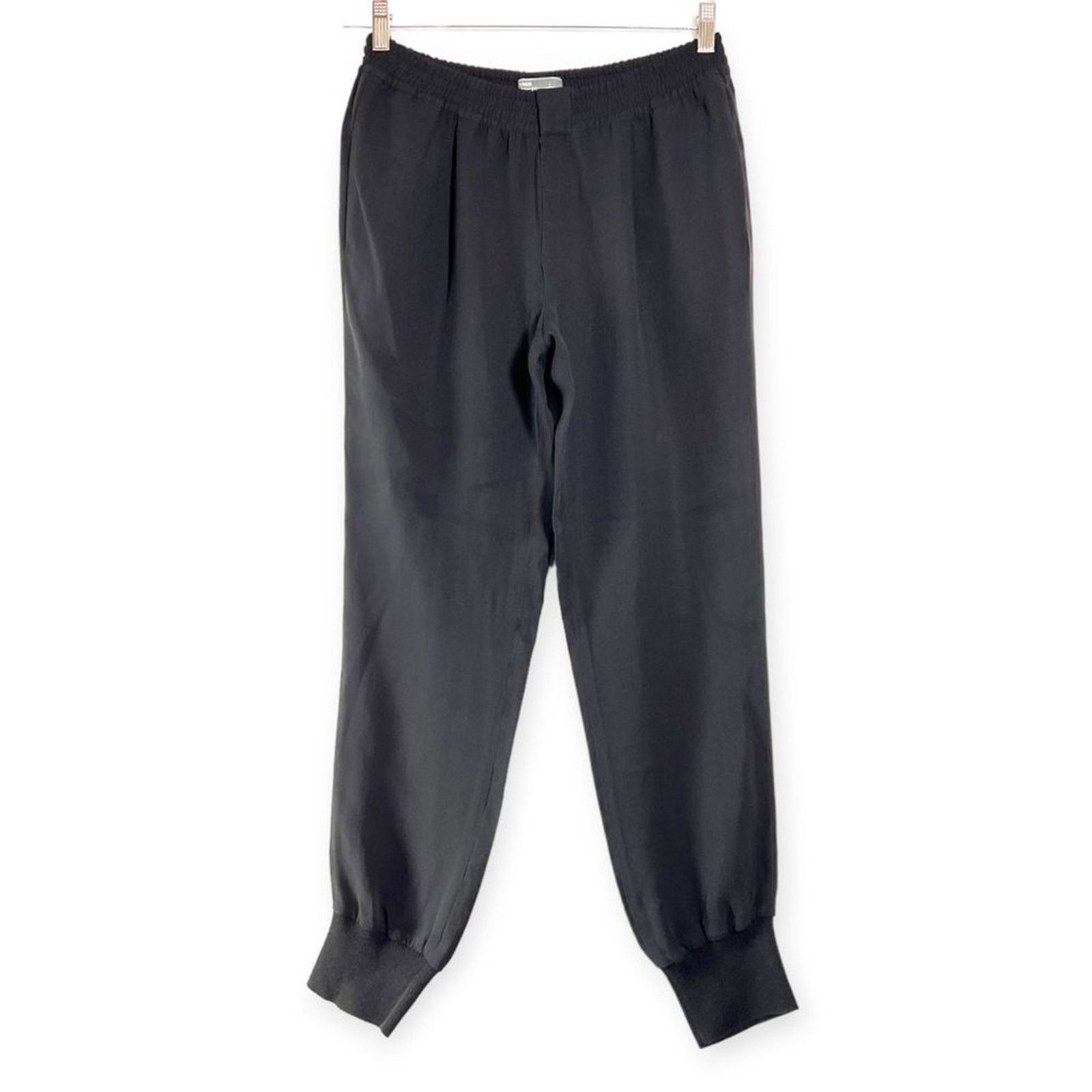 Vince Vince 100% Silk Jogger Pants Black Size M Lounge Trousers Size 28" / US 6 / IT 42 - 2 Thumbnail