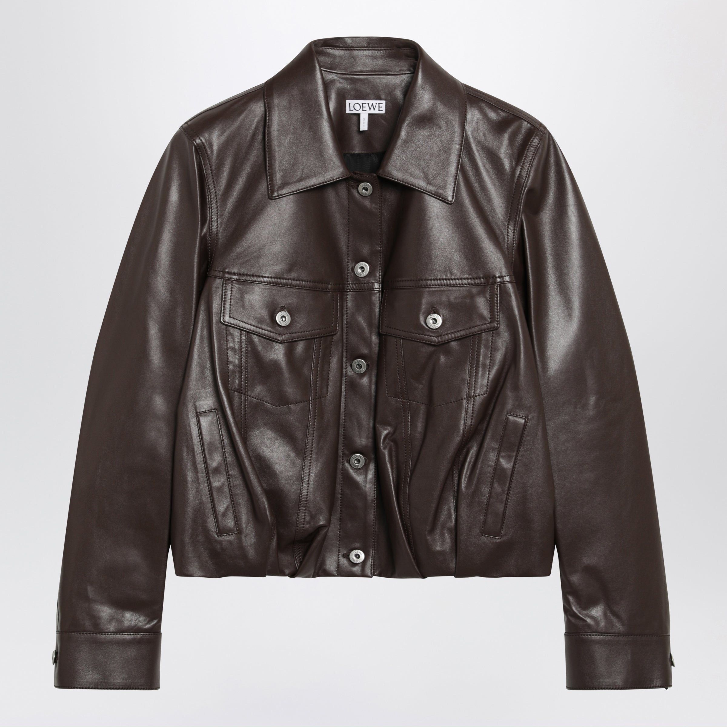 Loewe Loewe Brown Lamb Nappa Leather Jacket Size S / US 4 / IT 40 - 1 Thumbnail