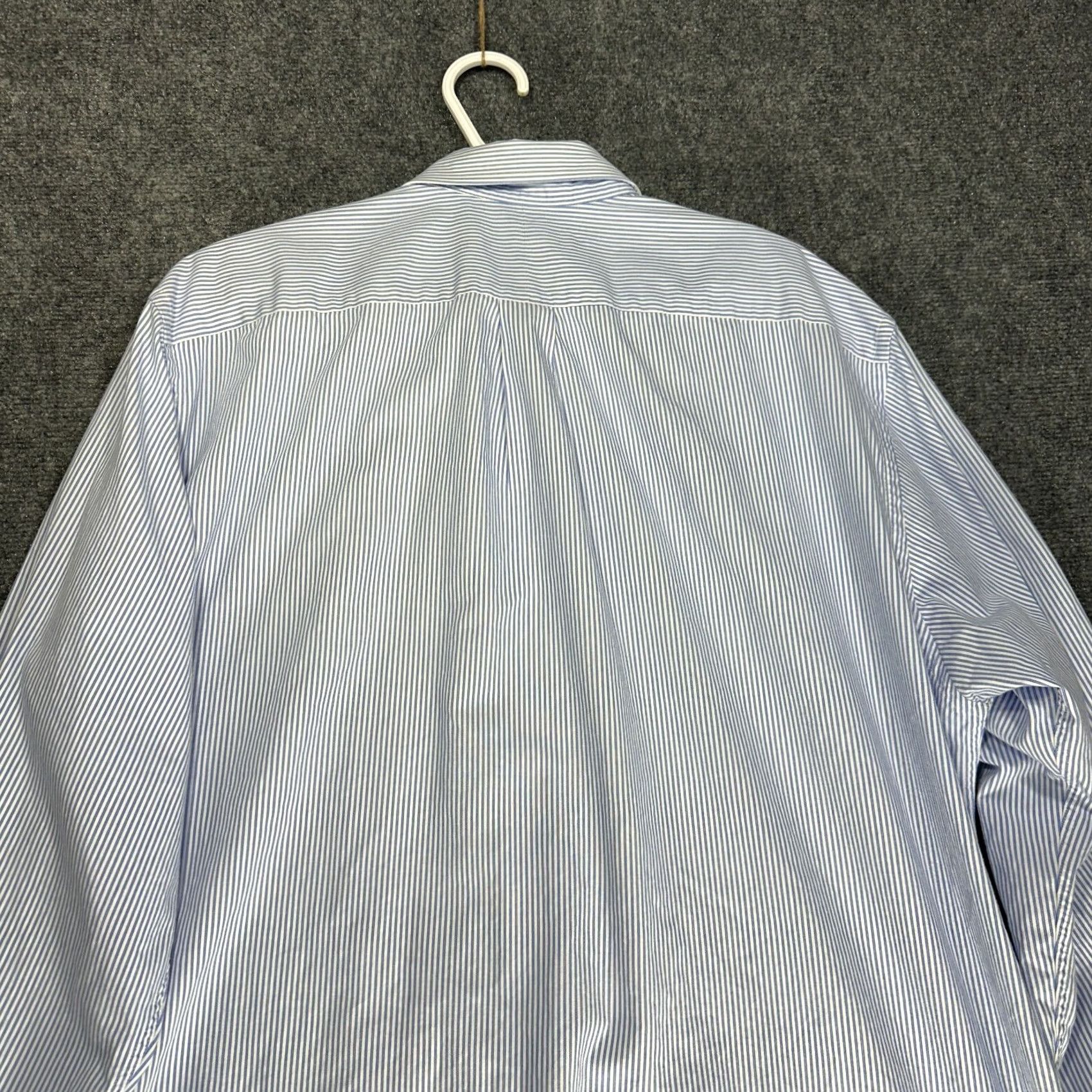 Michael Kors Michael Kors Mens XL Blue White Stripe Cotton Button Up Shirt Long Sleeve Size US XL / EU 56 / 4 - 8 Thumbnail
