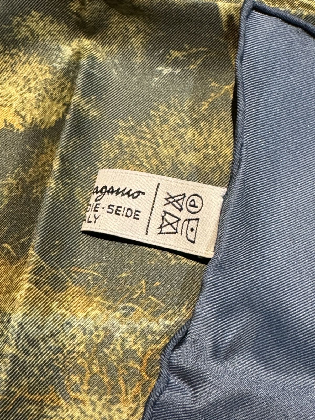 Salvatore Ferragamo Ferragamo Animal Scarf Vintage Blue Savannah Leopard Size ONE SIZE - 8 Thumbnail