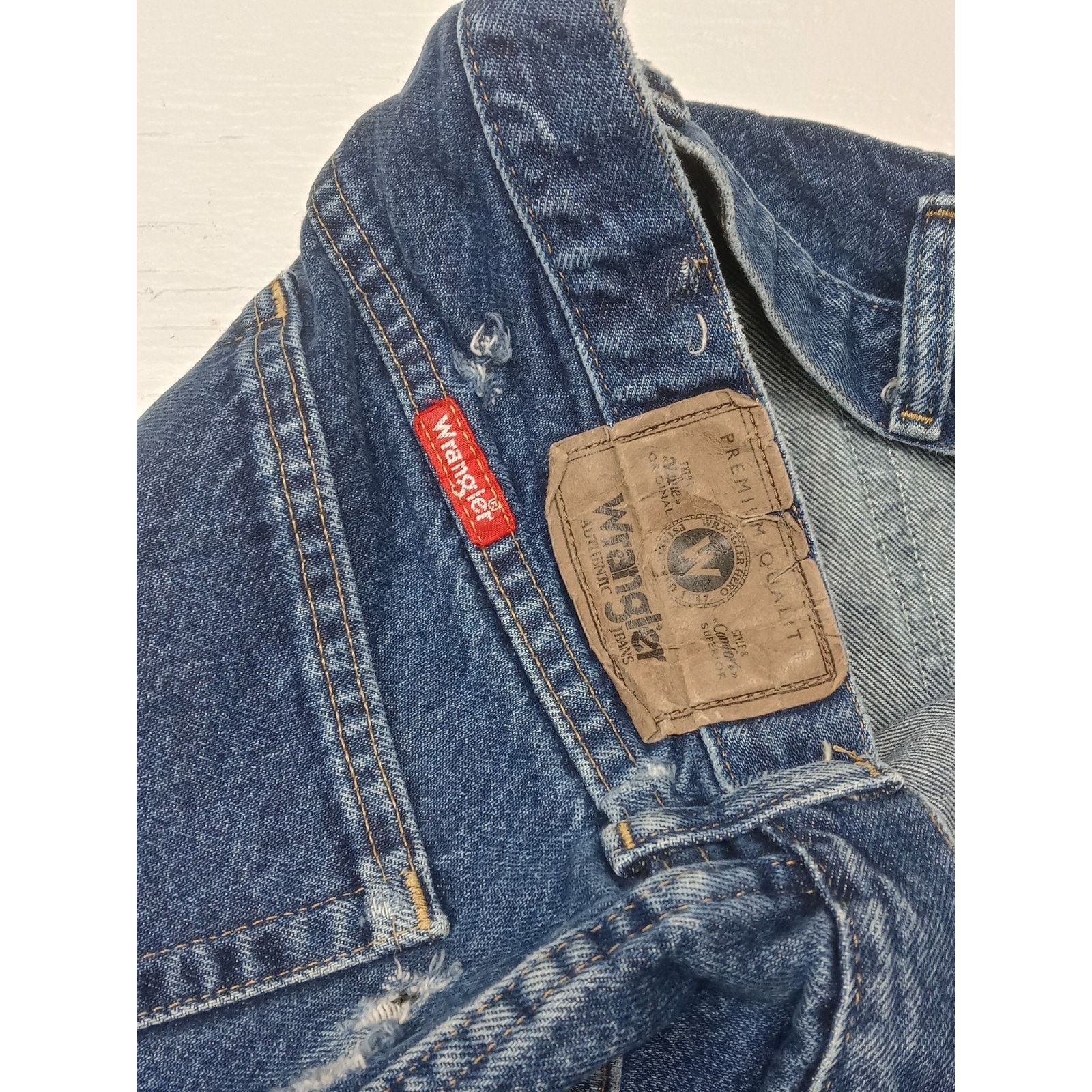 Wrangler Wrangler (40x32) Men's Regular Fit Blue Jeans Size US 40 / EU 56 - 3 Thumbnail