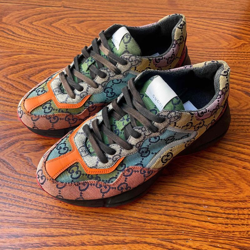 Gucci Gucci Rhyton Multicolour Canvas Low-top Sneakers 0079 Size US 7.5 / EU 40-41 - 1 Thumbnail
