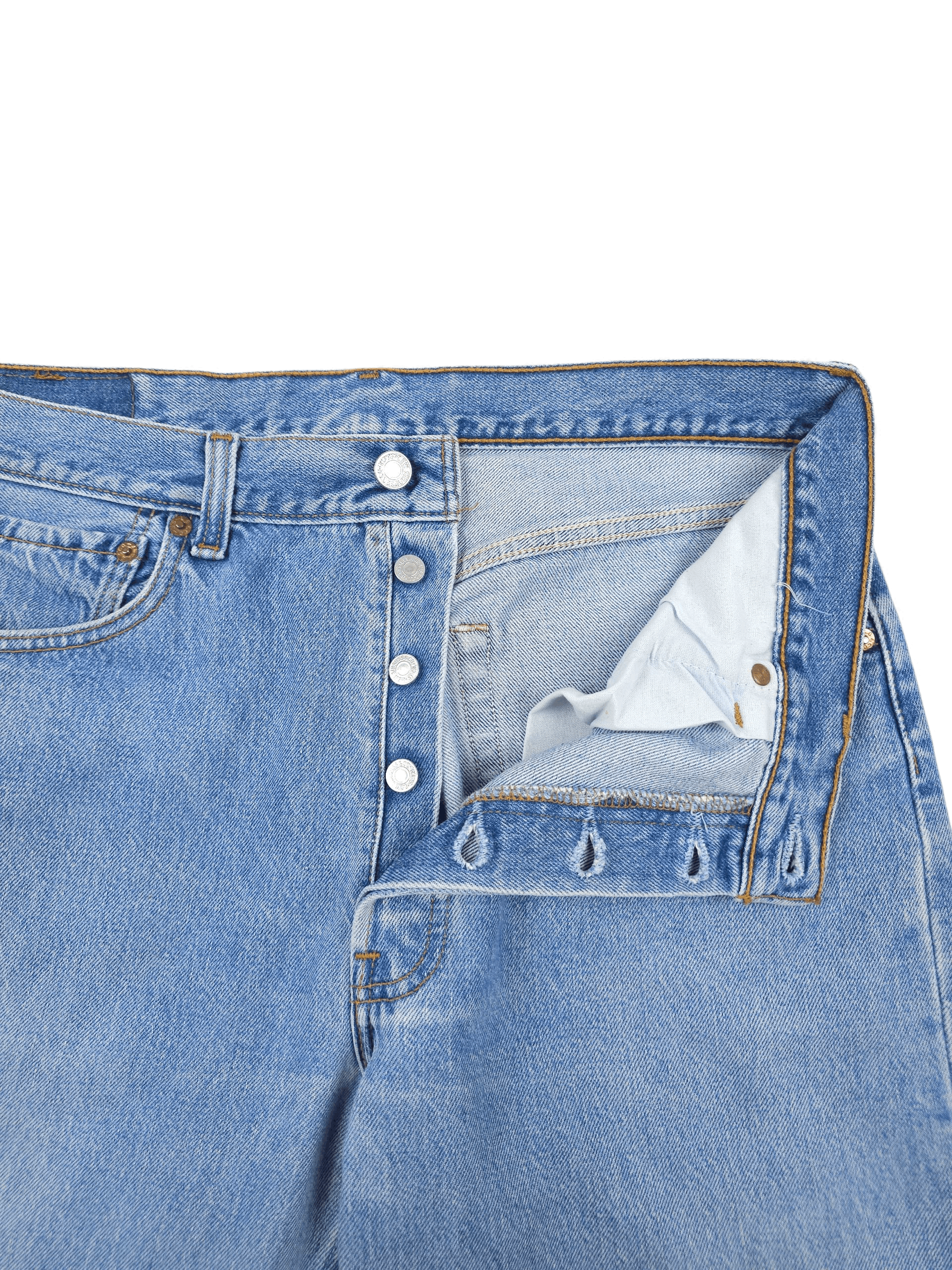 Levi's 💎 34/32 90's Levi's 501 Straight Regular Washed Jeans Y2K Size US 34 / EU 50 - 3 Thumbnail