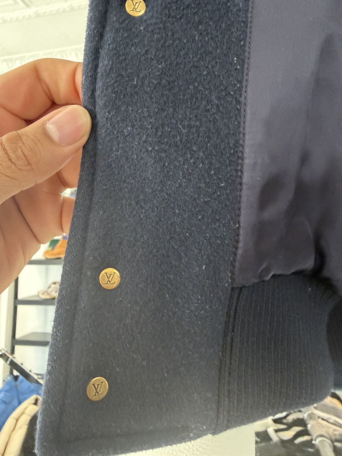 Louis Vuitton Louis Vuitton Navy Leather Varsity Jacket Size 60 Size US M / EU 48-50 / 2 - 6 Thumbnail