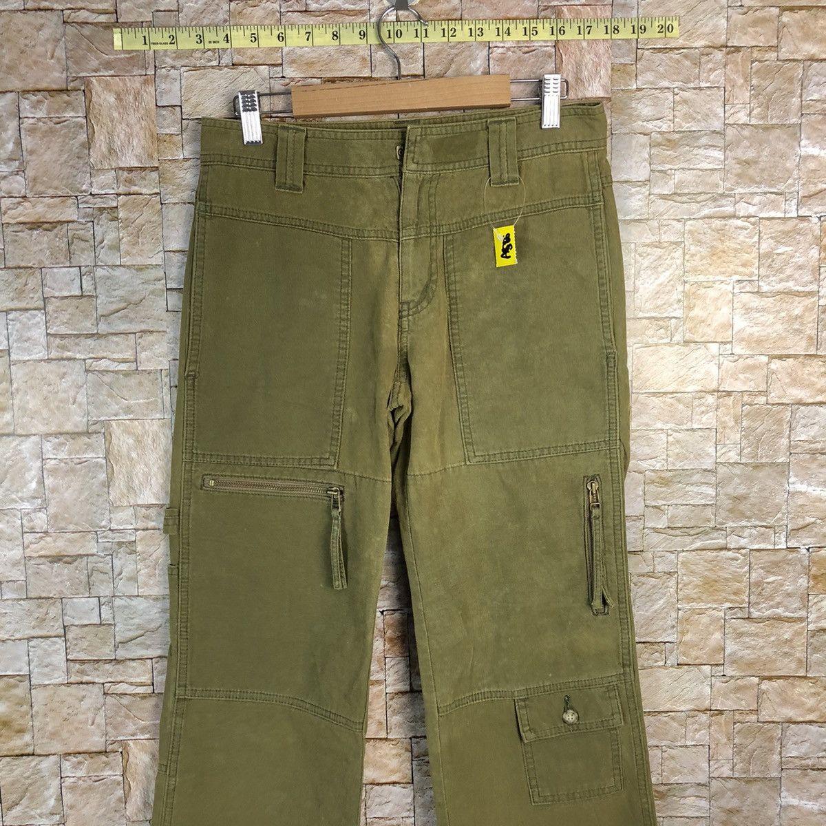 Japanese Brand Ouch Green utility tactical Cargo Multipocket Pants #A586 Size US 28 / EU 44 - 2 Thumbnail
