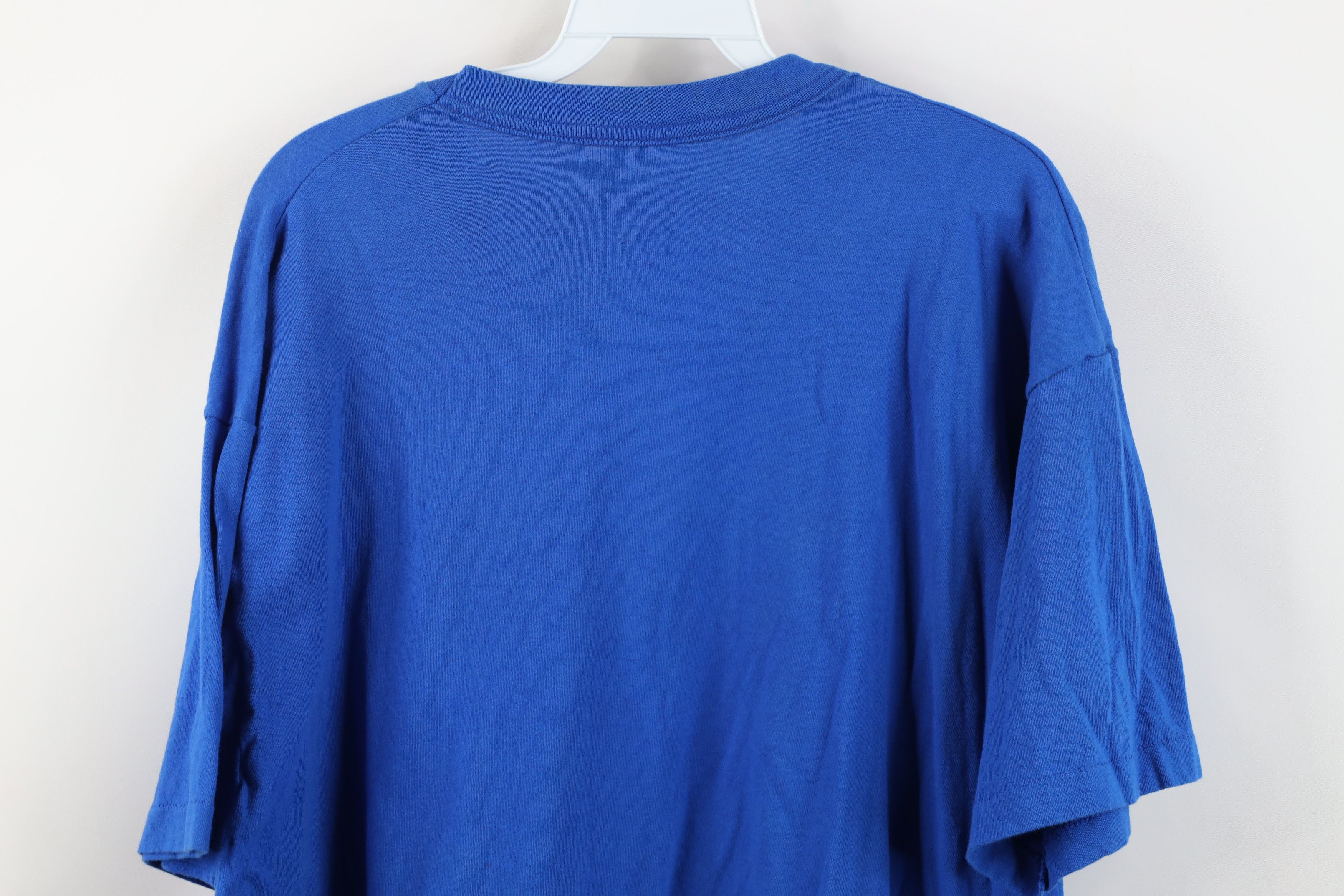 Vintage Vintage 90s Streetwear Blank Cotton T-Shirt Royal Blue USA Size US XXL / EU 58 / 5 - 14 Thumbnail