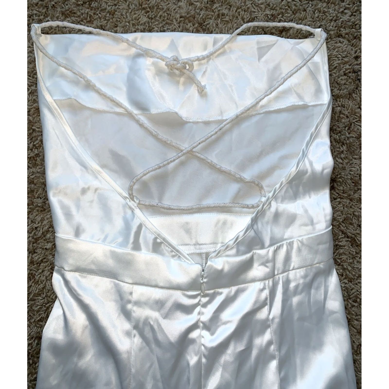 Shein Shein Jumpsuit Women One-Piece Sleeveless Open-Back White Wide-Leg Sz S Jump Suit Size 28" / US 6 / IT 42 - 5 Thumbnail