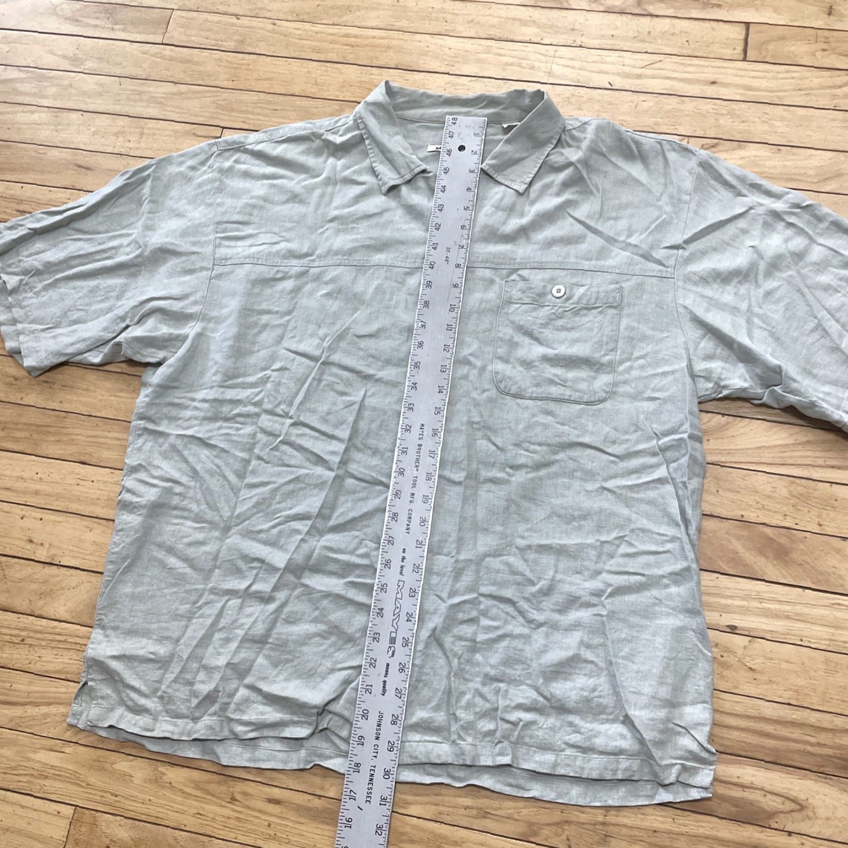 Vintage VINTAGE Inserch Maxini Linen Shirt Men 3XL Button-Up Short Sleeve Collared Relaxed Green Linen Men Casual Summer Spring 3XL Mens Size US XXL / EU 58 / 5 - 7 Thumbnail