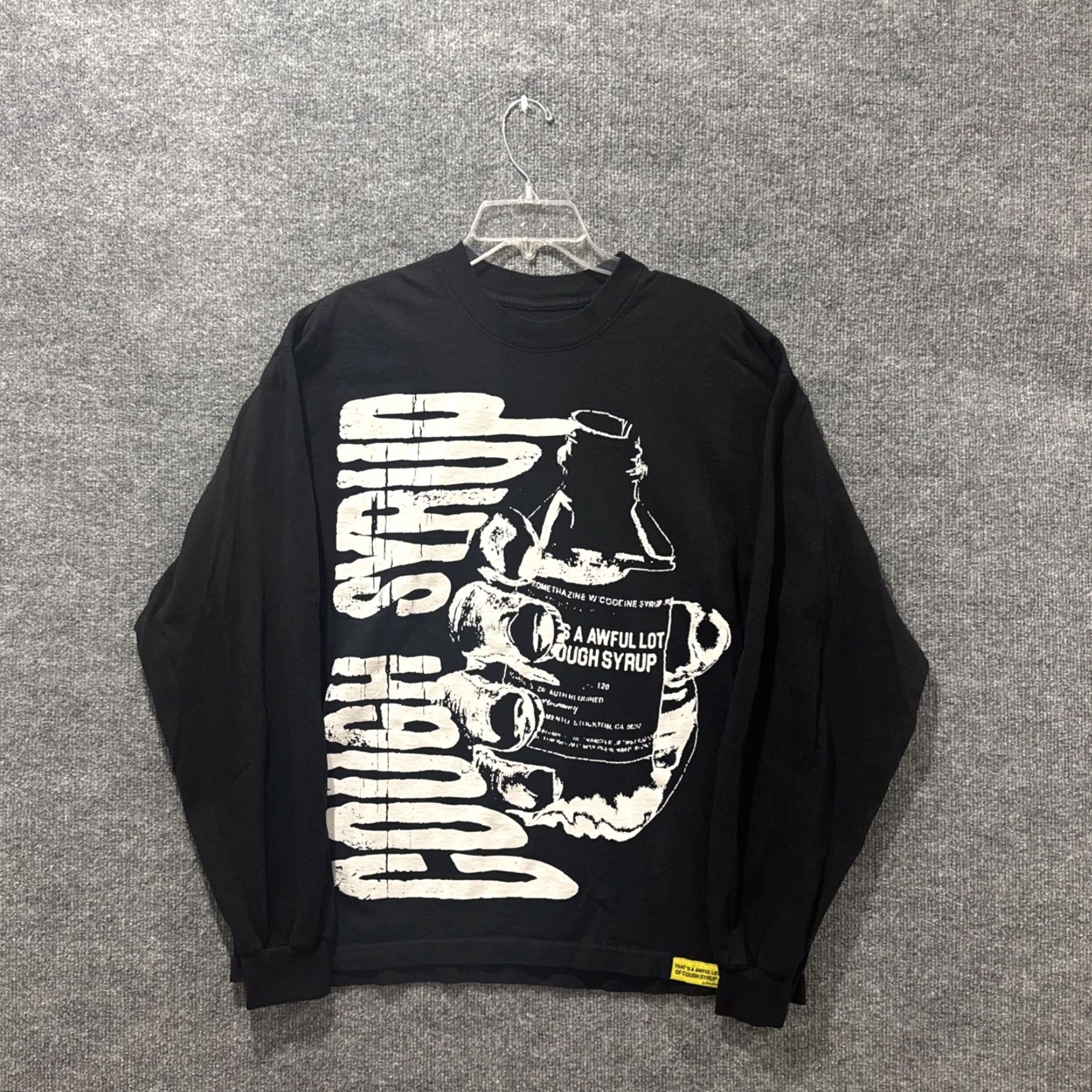 Vintage That’s A Awful Lot Of Cough Syrup Long Sleeve T-Shirt Black L Mens Size L Size US L / EU 52-54 / 3 - 2 Thumbnail