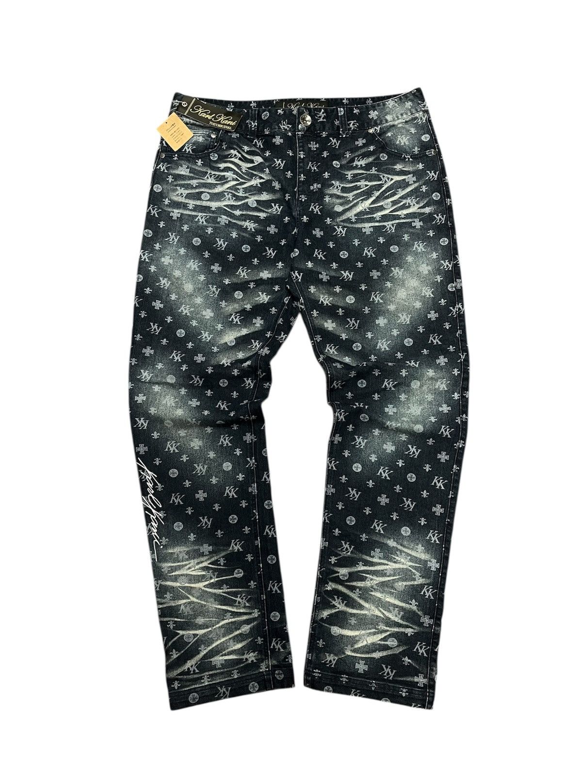 Karl Kani KARL KANI STRECTH MONOGRAM DENIM PANTS Size US 40 / EU 56 - 2 Thumbnail