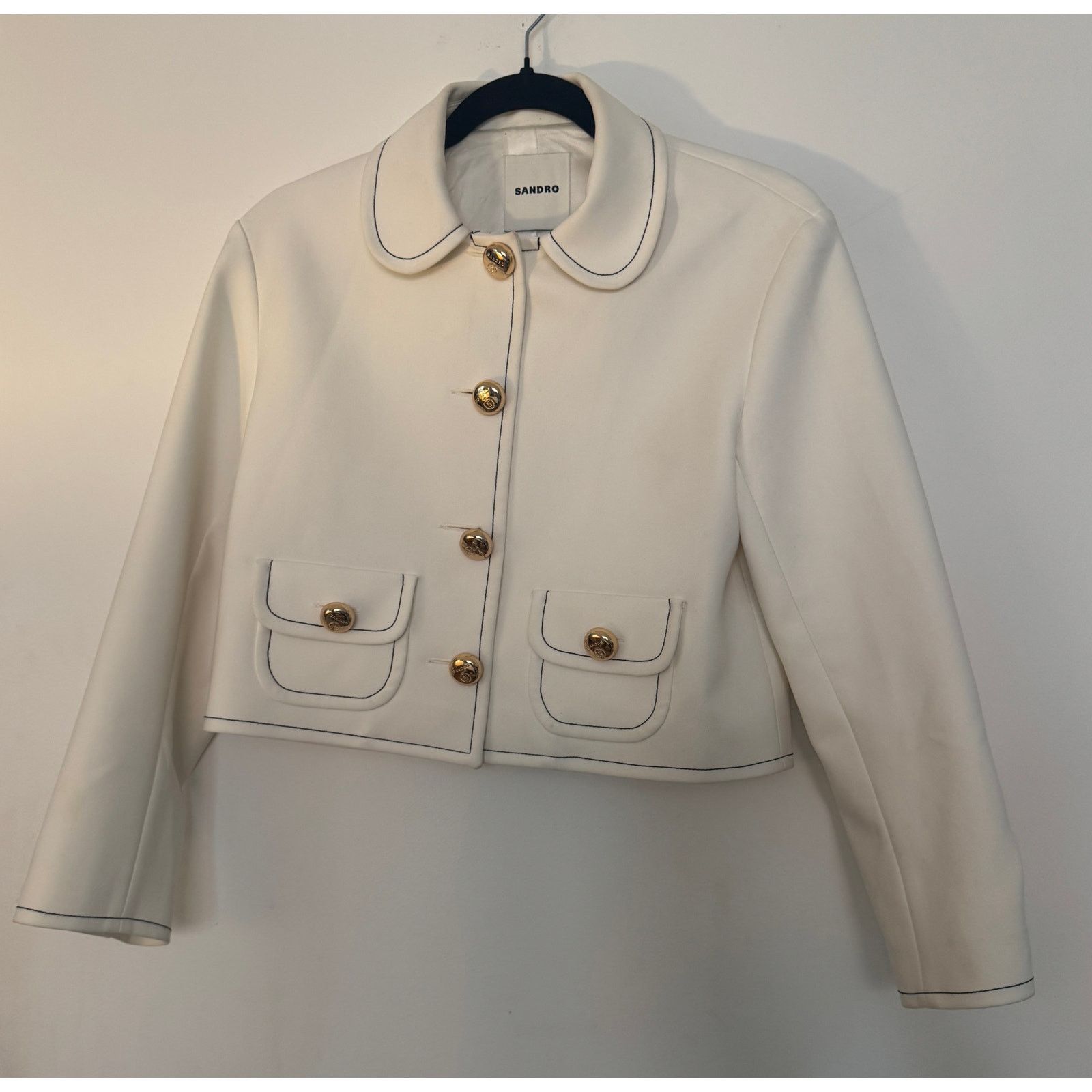 Sandro Sandro NWT Peter Pan collar cropped jacket Size M / US 6-8 / IT 42-44 - 1 Thumbnail
