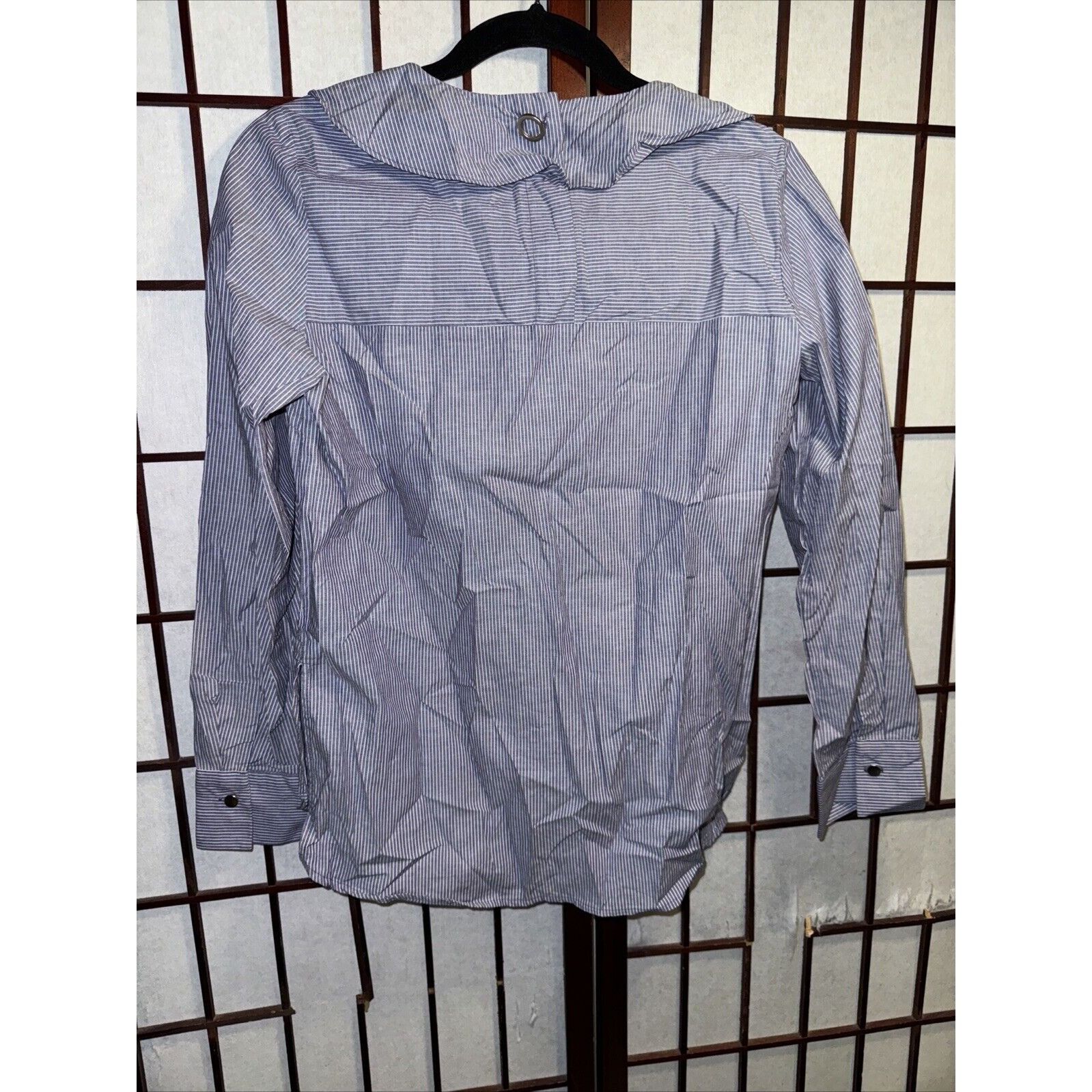 Other Roem Blue Pinstripes Ruffle Blouse Shirt NO SIZE Lightweight Size XS / US 0-2 / IT 36-38 - 6 Thumbnail