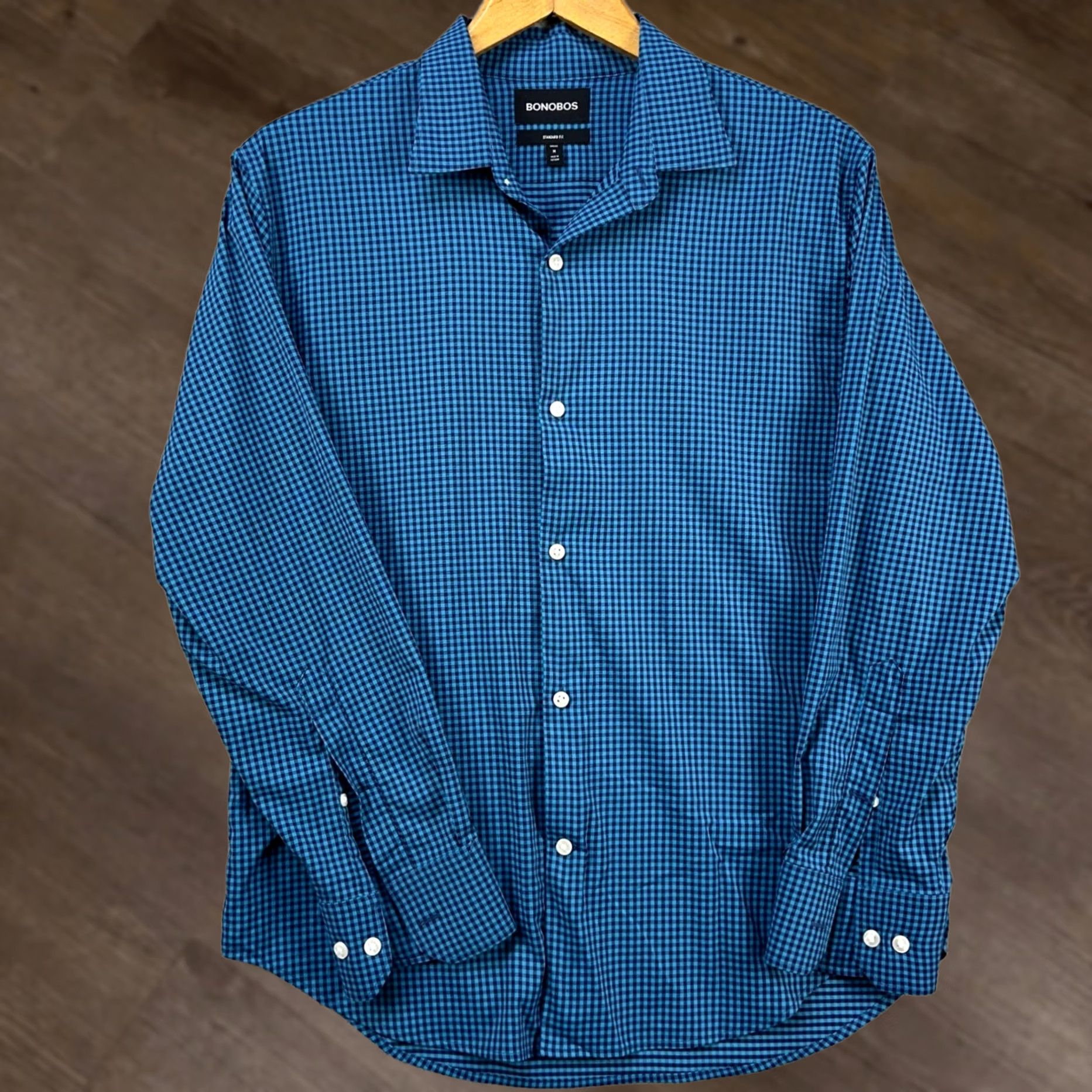 Bonobos Bonobos Shirt Button Up Men Medium Short Blue Plaid Performance Standard Stretch Size US M / EU 48-50 / 2 - 1 Thumbnail
