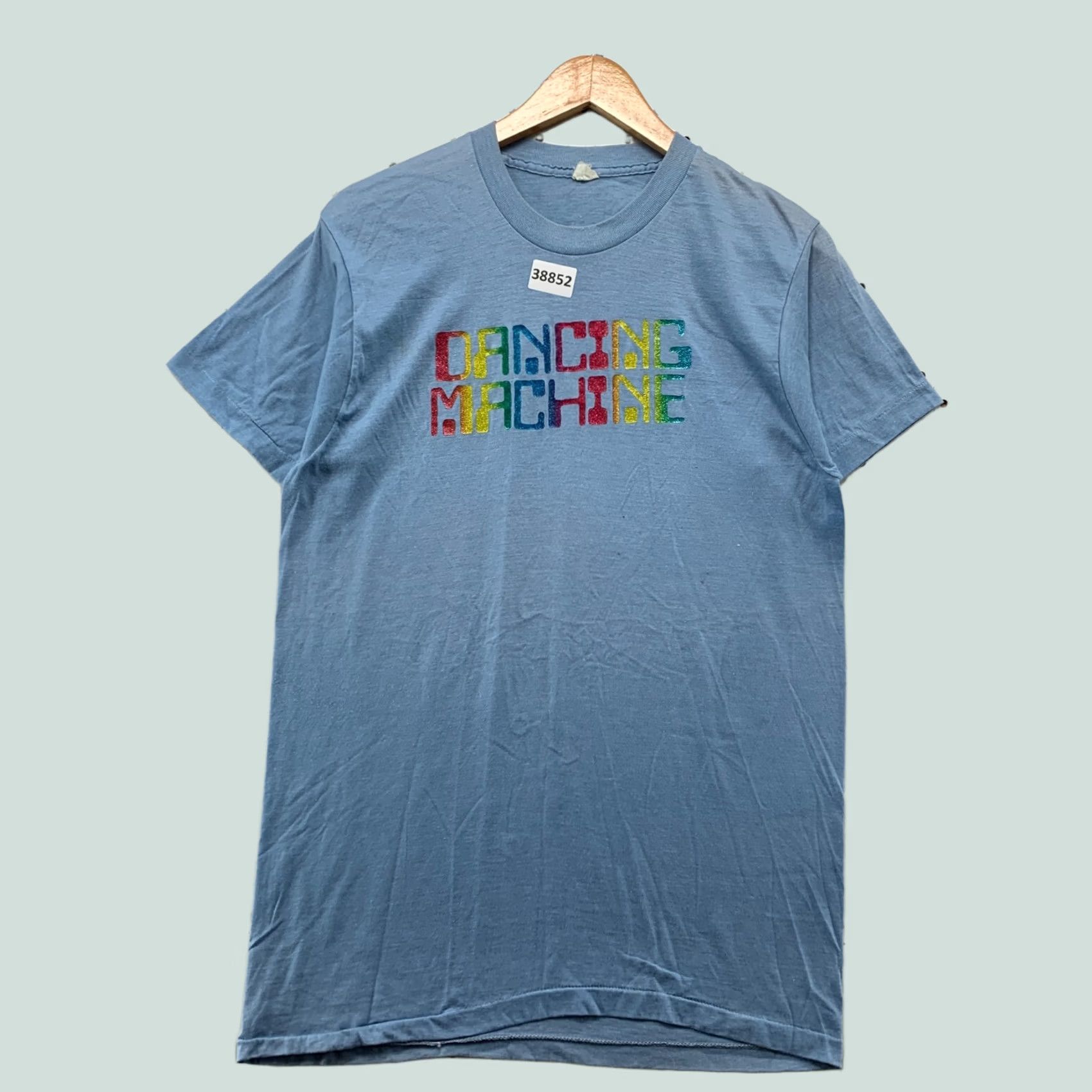 Vintage VINTAGE 70s Dancing Machine Shirt Mens Fits Medium Blue Glitter Graphic Size US M / EU 48-50 / 2 - 1 Thumbnail