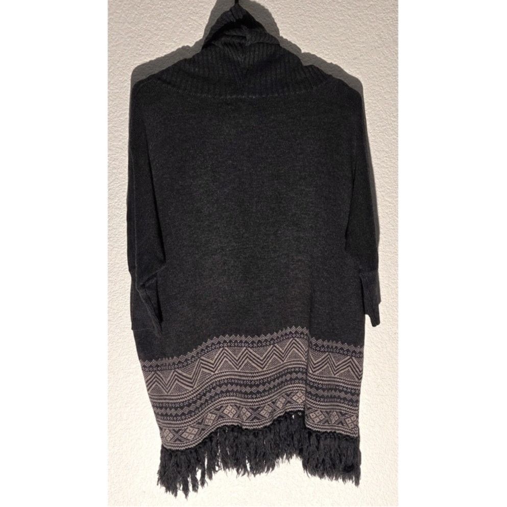 Forever 21 Forever 21 Grey Fringed Tasseled Cowl Neck Sweater Size M / US 6-8 / IT 42-44 - 5 Thumbnail