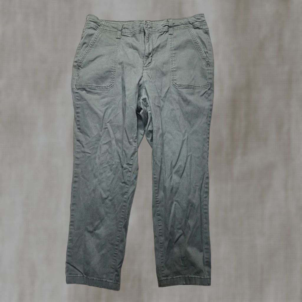 Vintage Wonderfly Pants Adult Women's Size 14P Green Cargo Baggy Solid Polyester Womens Size 36" / US 14 / IT 50 - 1 Thumbnail