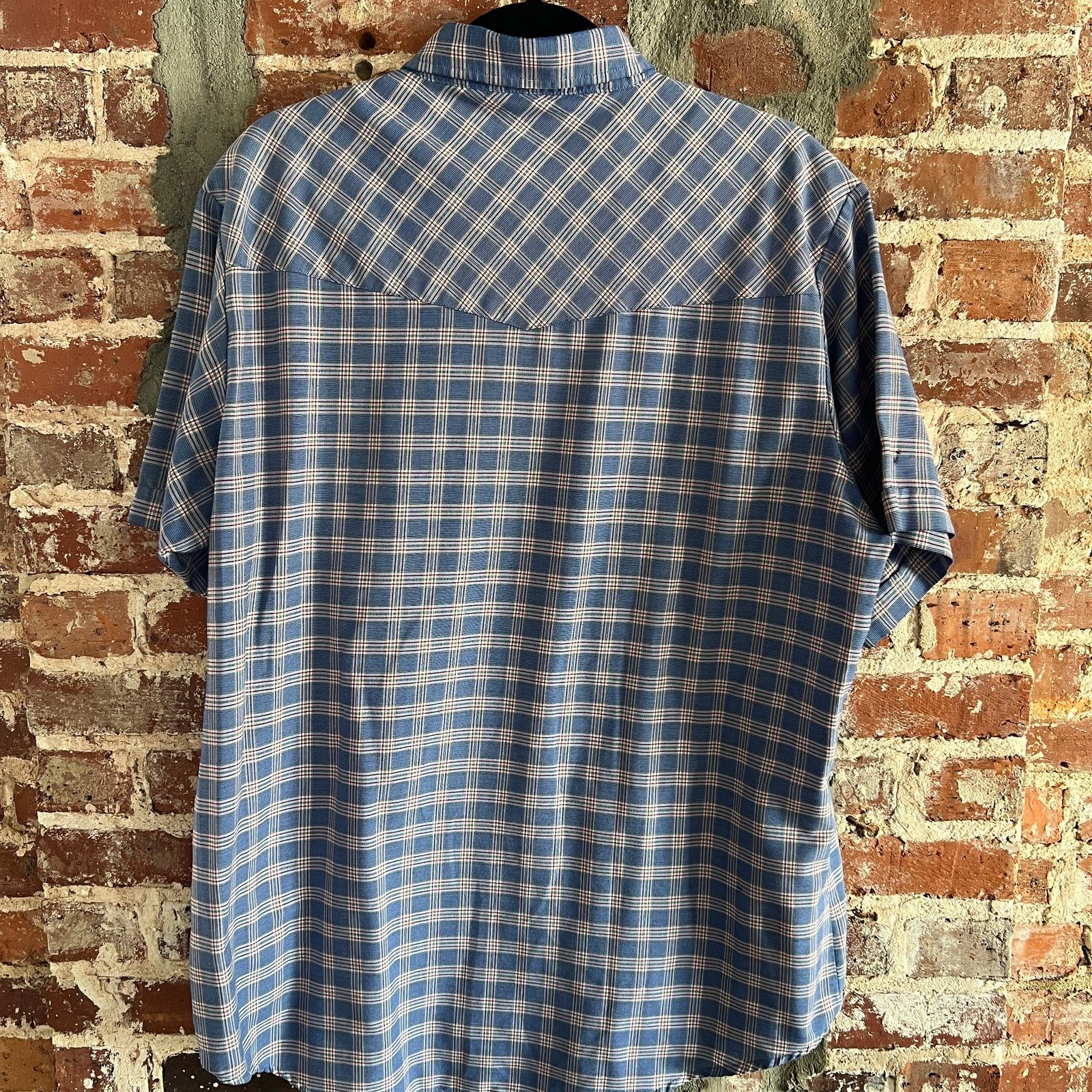 Vintage Ely Cattlemqn Men's Blue Plaid Pearl Snap Shirt XL 25x31 Size US XL / EU 56 / 4 - 3 Thumbnail