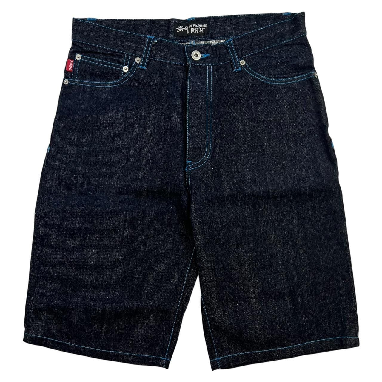 Stussy Vintage 2000s Stussy Spellout Denim Shorts / Jorts Waist 32 Size US 32 / EU 48 - 2 Thumbnail
