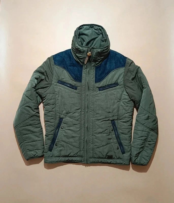 Diesel Diesel Green Quilted Jacket With Jeans Part Small Hooded Size US S / EU 44-46 / 1 - 1 Thumbnail