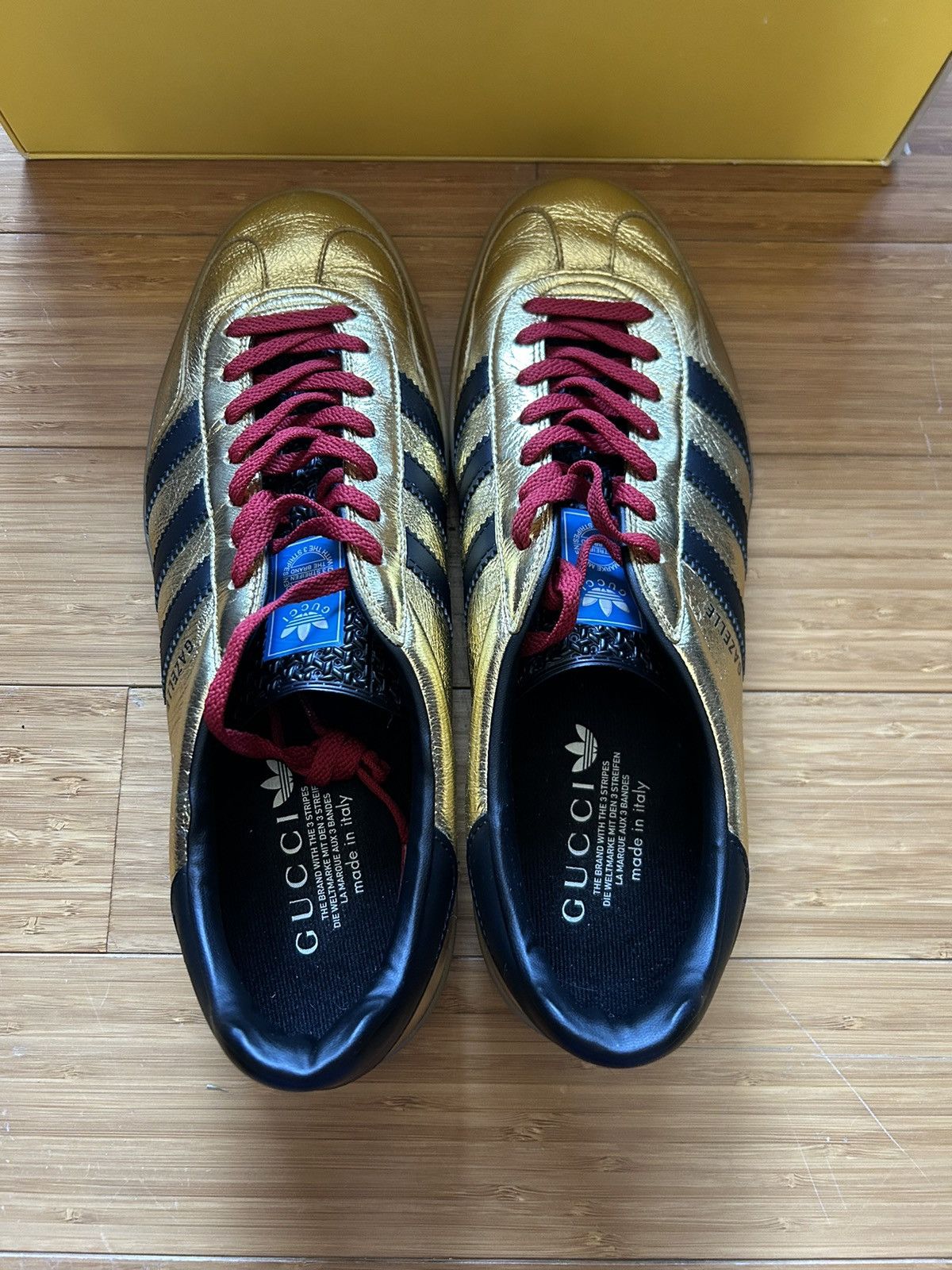 Adidas Gucci adidas x Gucci Gazelle Metallic Gold Worn 1x Size 13 Grailed