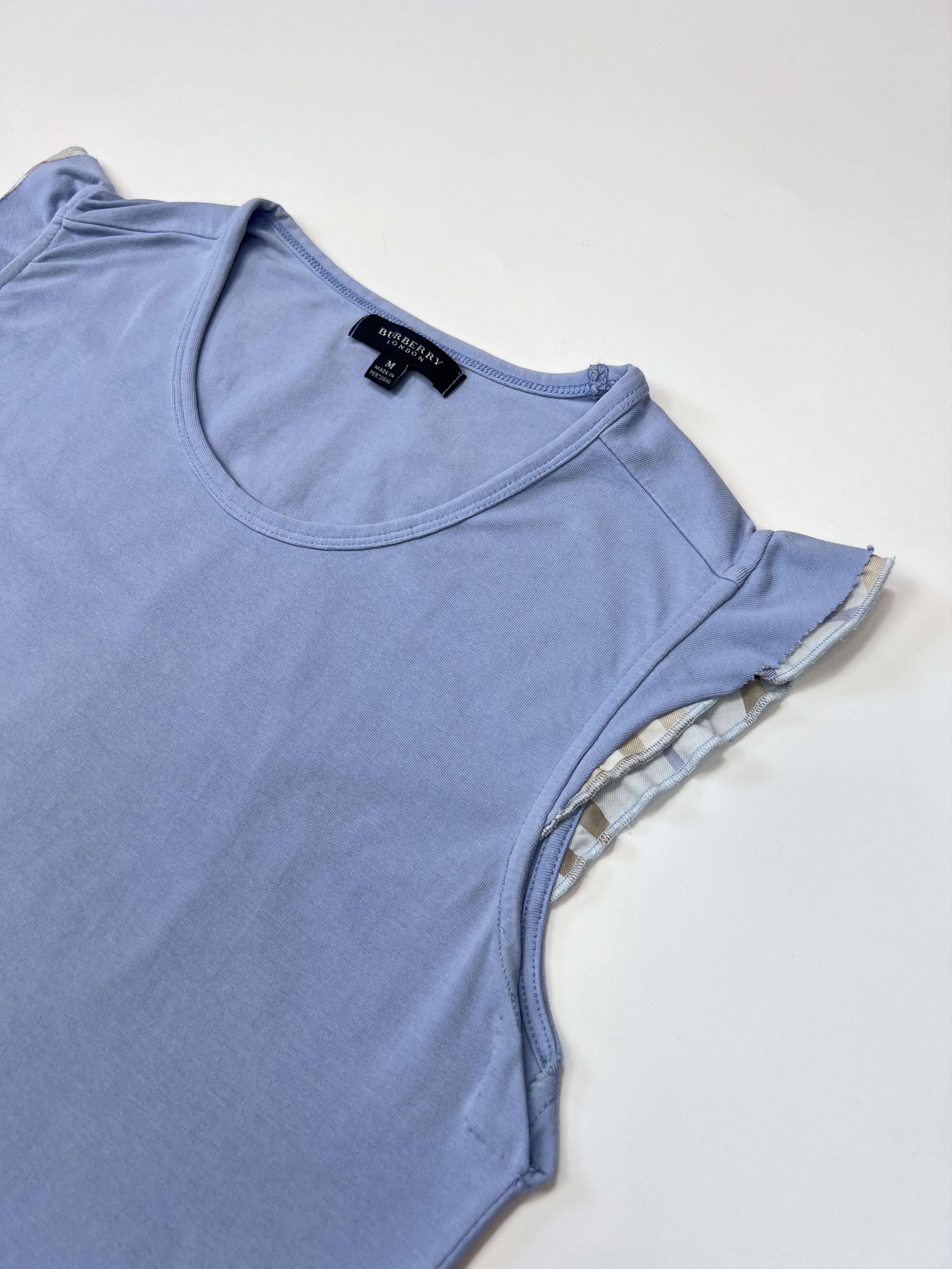 Burberry × Seditionaries × Vintage Vintage Burberry Nova Check Blouse Top Baby Blue Size M / US 6-8 / IT 42-44 - 2 Thumbnail