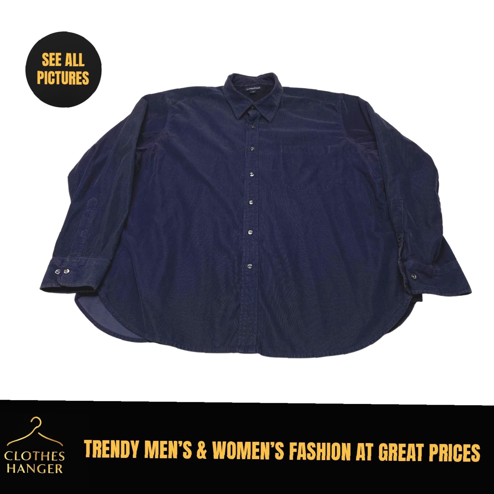 Lands' End Lands' End Corduroy Shirt Men’s 2XL Blue Long Sleeve 100% Cotton 7665 Shirt Men 2XL Blue Corduroy Outdoor 90s Theme Mens Size US XXL / EU 58 / 5 - 2 Thumbnail