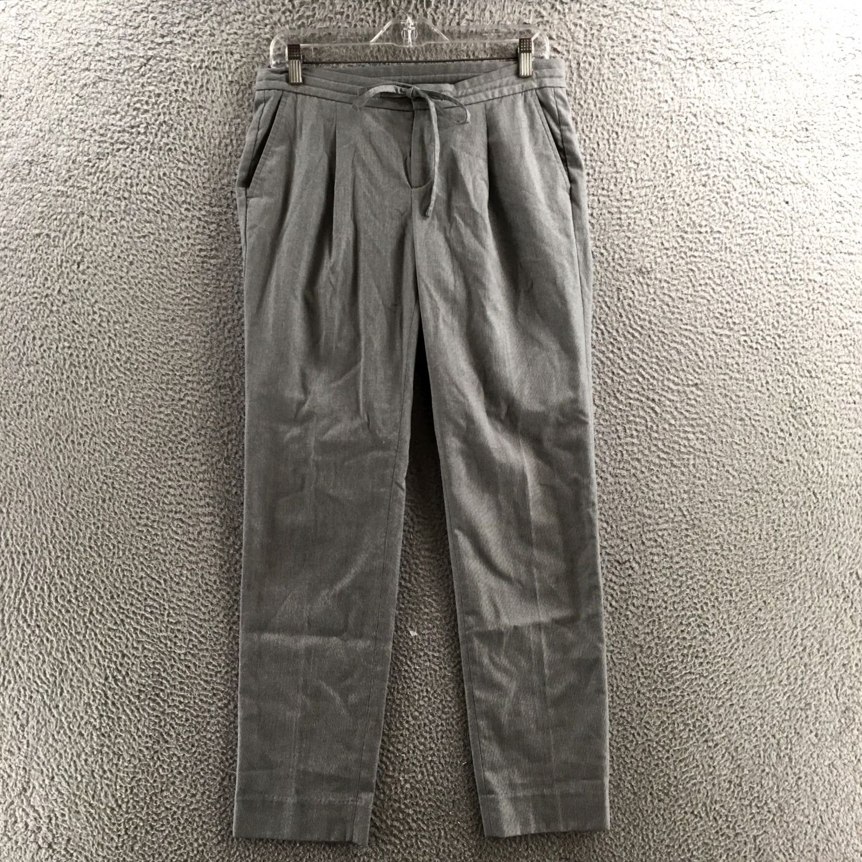 Banana Republic Banana Republic Pants Womens 2L Gray Pleated Drawstring Zip Fly Lightweight Dress Pants Regular Womens Size 26" / US 2 / IT 38 - 2 Thumbnail