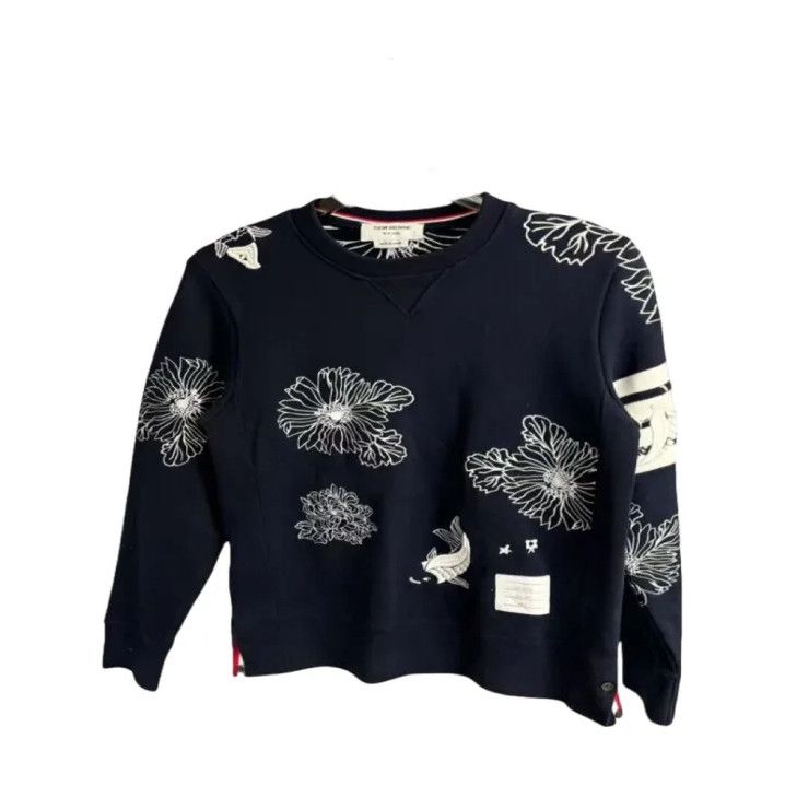 Thom Browne Thom Browne Floral Embroidered Crewneck Sweatshirt Size US M / EU 48-50 / 2 - 1 Thumbnail
