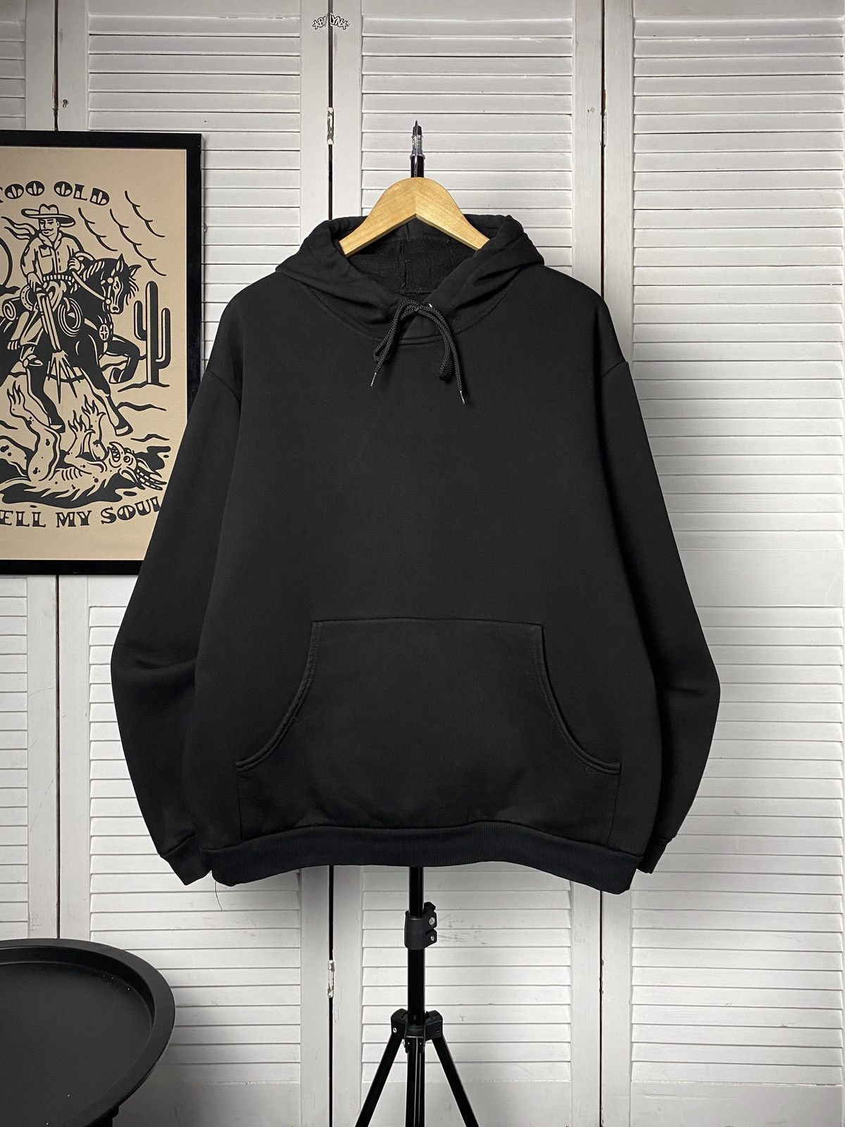 Handmade × Vintage Vintage Black ART Hoodie Back Multi Logo Amor Boxy Oversize Size US L / EU 52-54 / 3 - 2 Thumbnail