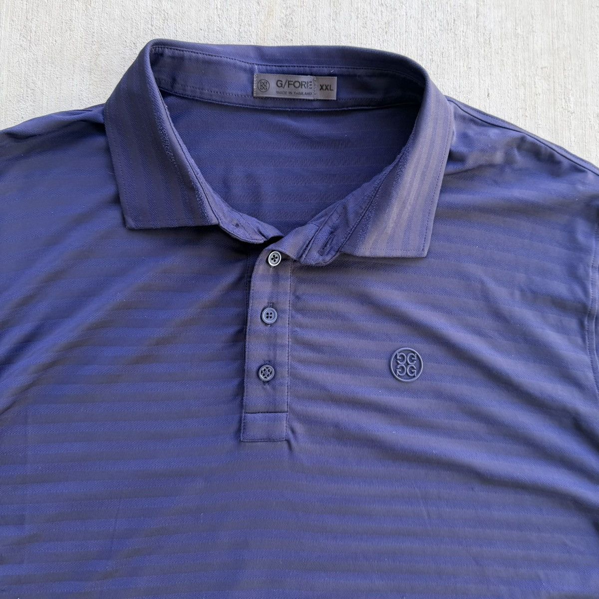 G/FORE G Fore Golf Polo Shirt Men Size 2XL Navy Blue Stripesd Size US XXL / EU 58 / 5 - 2 Thumbnail