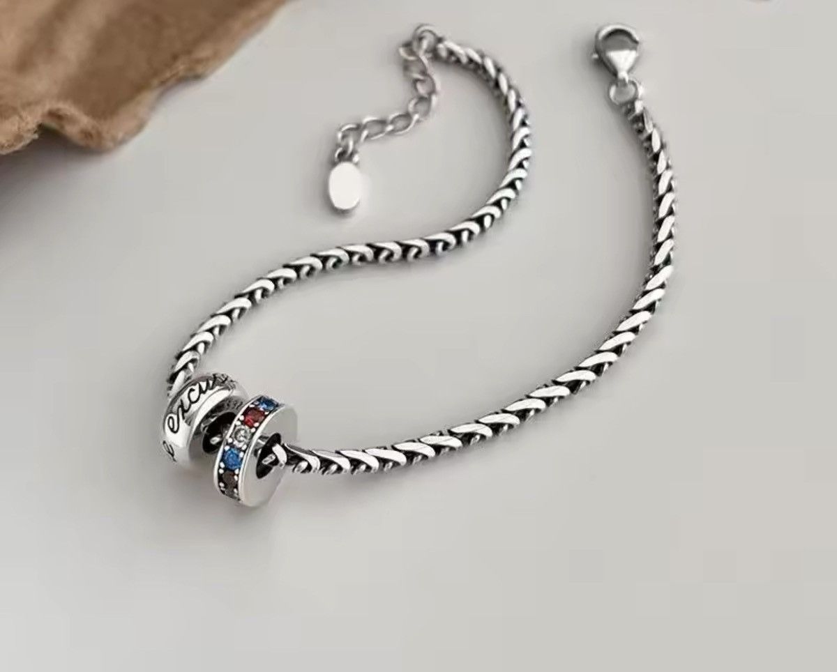 Jewelry Handmade Heart Turn Bead Bangle Bracelet Size ONE SIZE - 1 Thumbnail