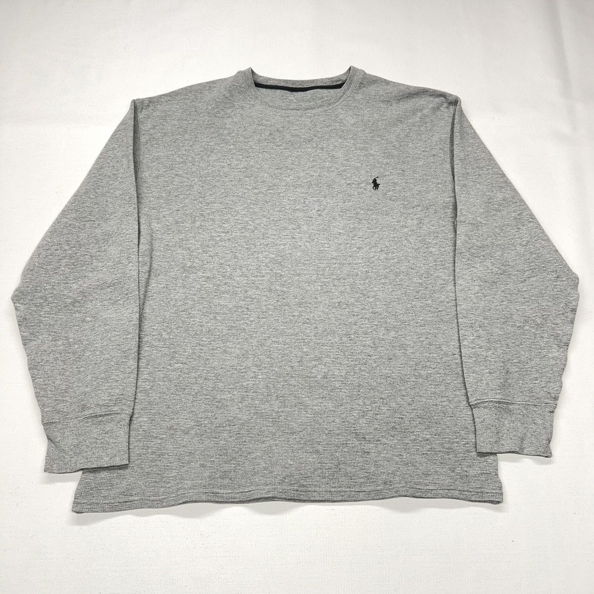 Polo Ralph Lauren Polo Ralph Lauren Thermal Shirt Grey Waffle Knit Logo Y2K Size US L / EU 52-54 / 3 - 1 Thumbnail