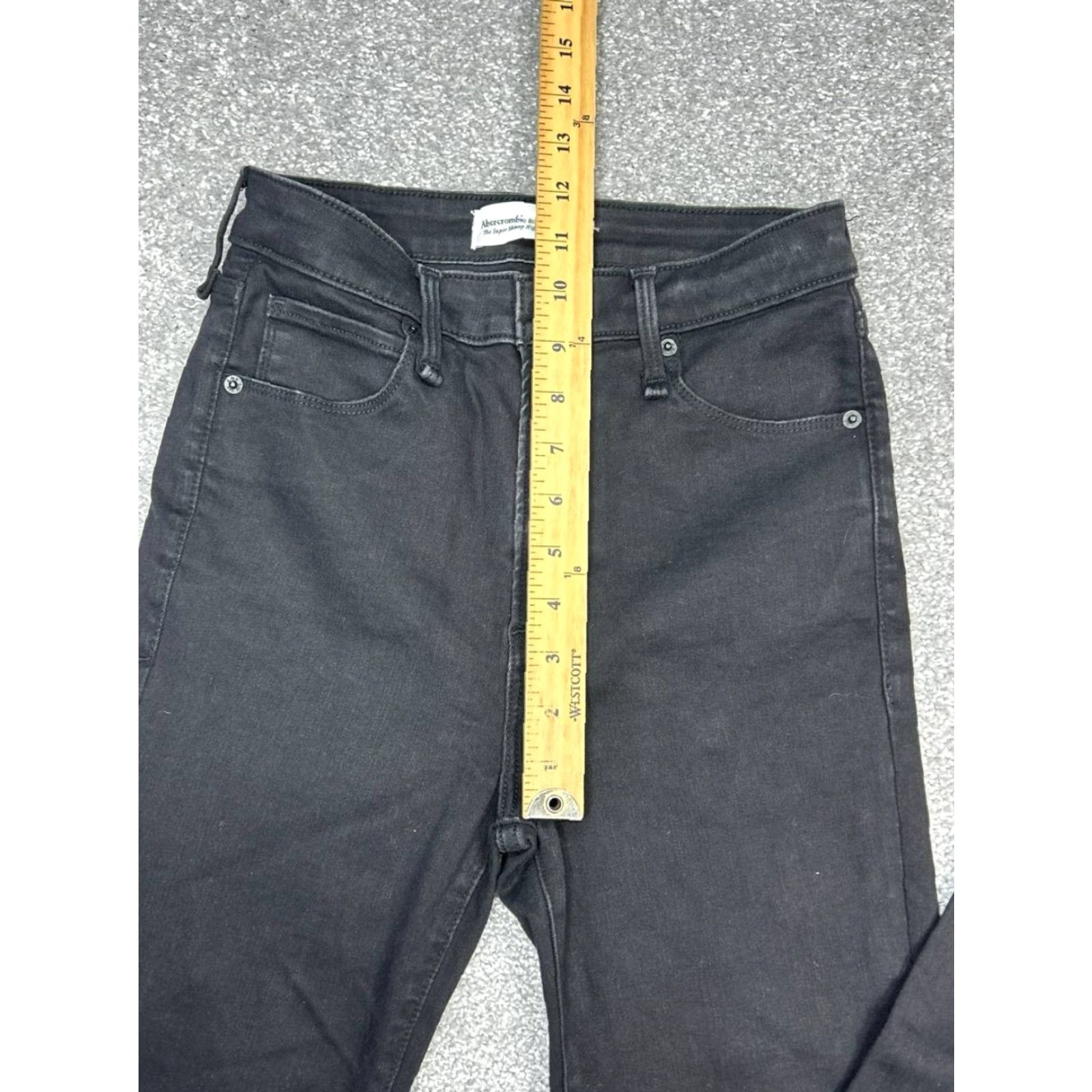 Abercrombie & Fitch VINTAGE Abercrombie & Fitch The Super Skinny Jeans Women 0 Black Denim High Rise 25x28 Size 25" / US 0 / IT 36 - 7 Thumbnail