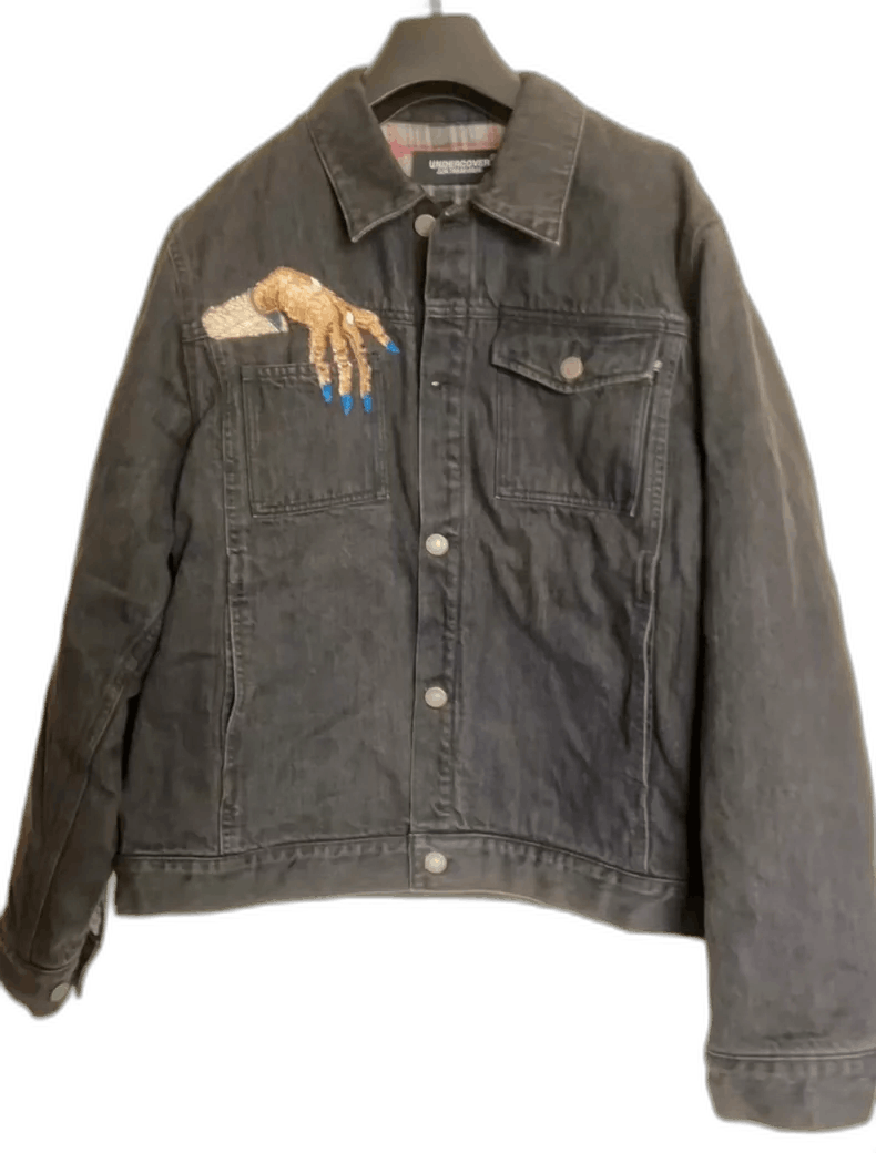 Undercover black embroidered denim jacket Size US L / EU 52-54 / 3 - 1 Thumbnail