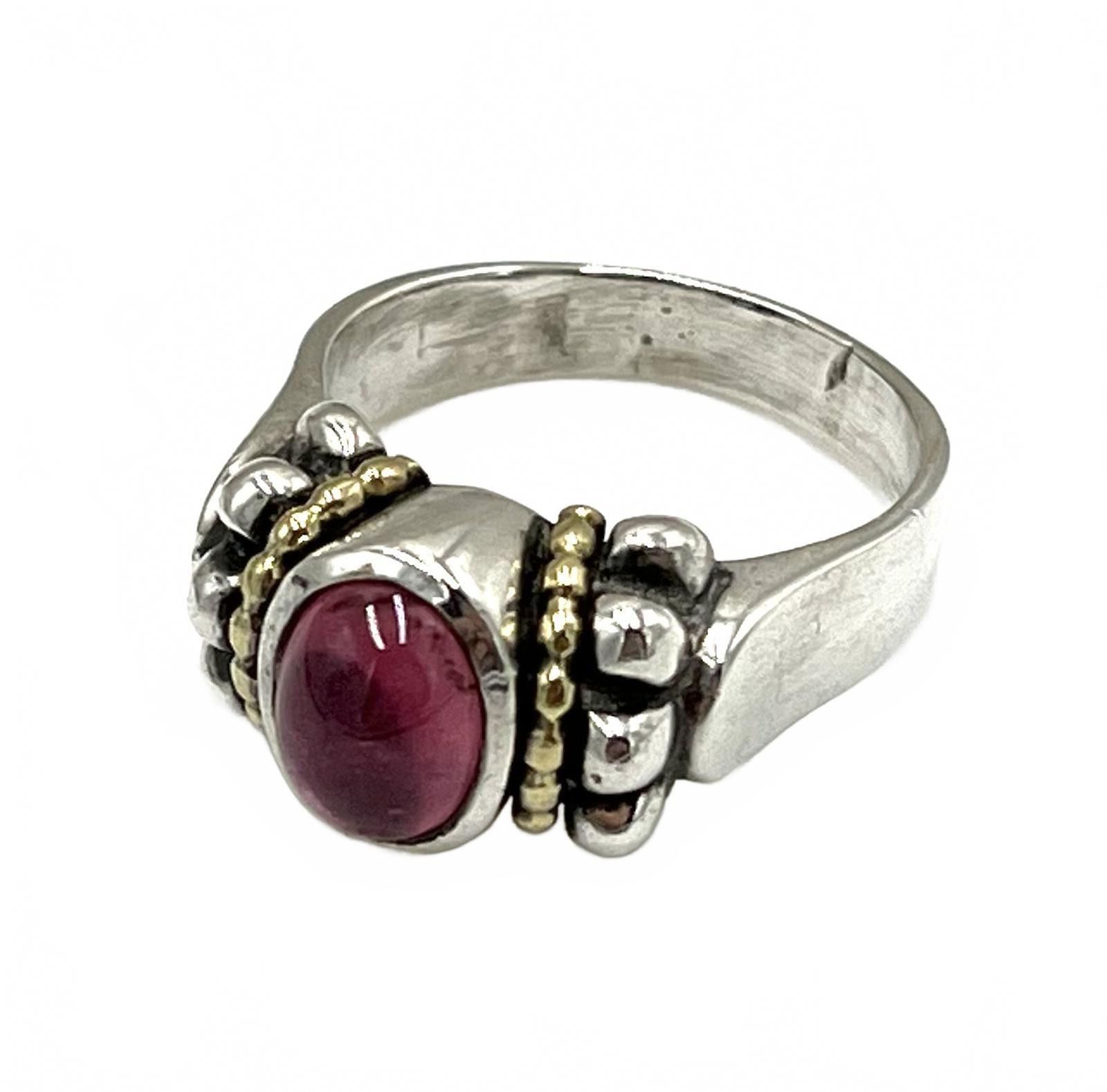 Other Sterling Silver & 18K Gold Tourmaline Lagos Caviar Ring Size ONE SIZE - 1 Thumbnail