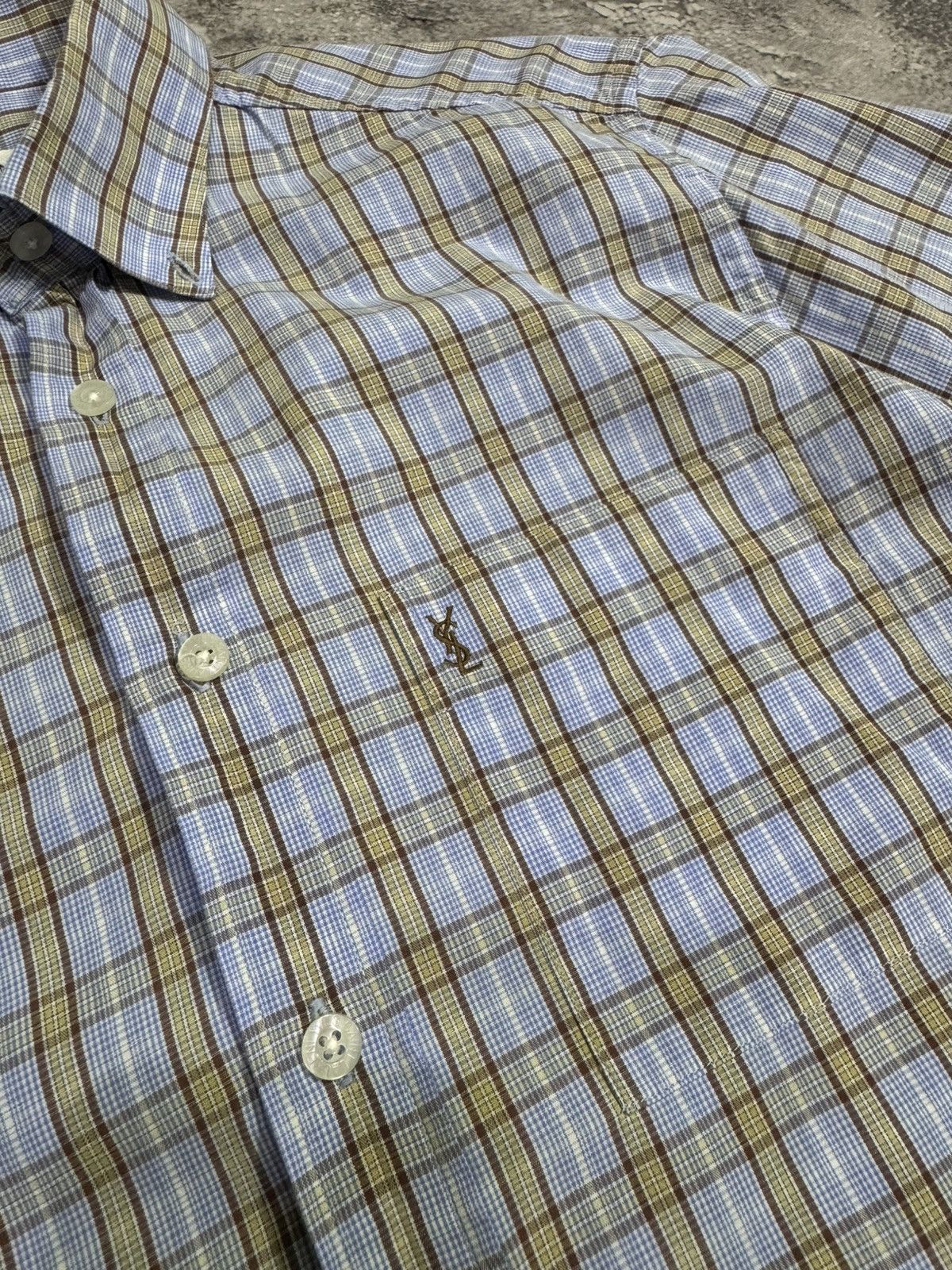 Yves Saint Laurent Summer YSL Shirt Blue Size US S / EU 44-46 / 1 - 3 Thumbnail