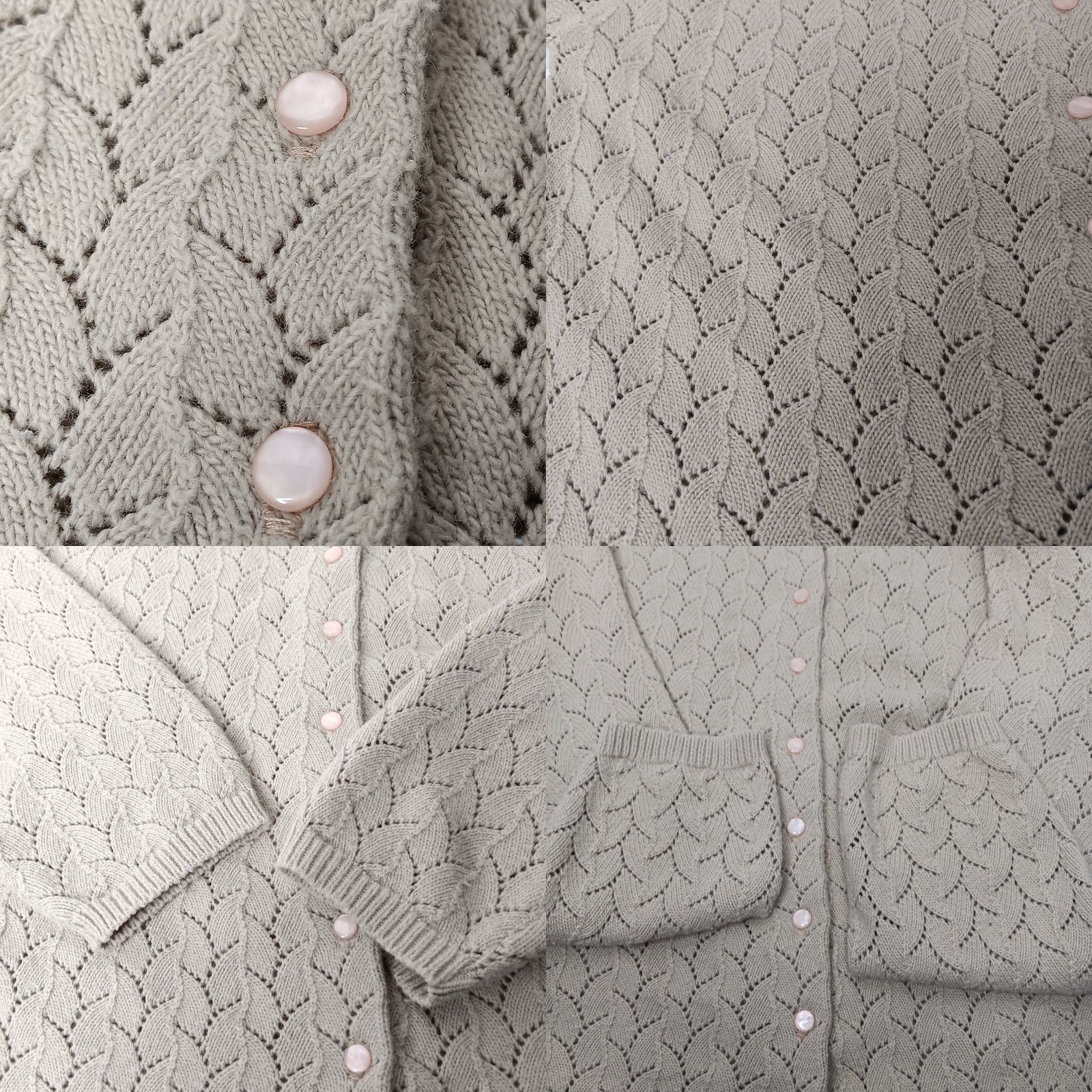 Vintage VINTAGE Bentley Cardigan Sweater Women Large Beige Open-Knit Regular Fit Classic Grannycore Size L / US 10 / IT 46 - 8 Thumbnail