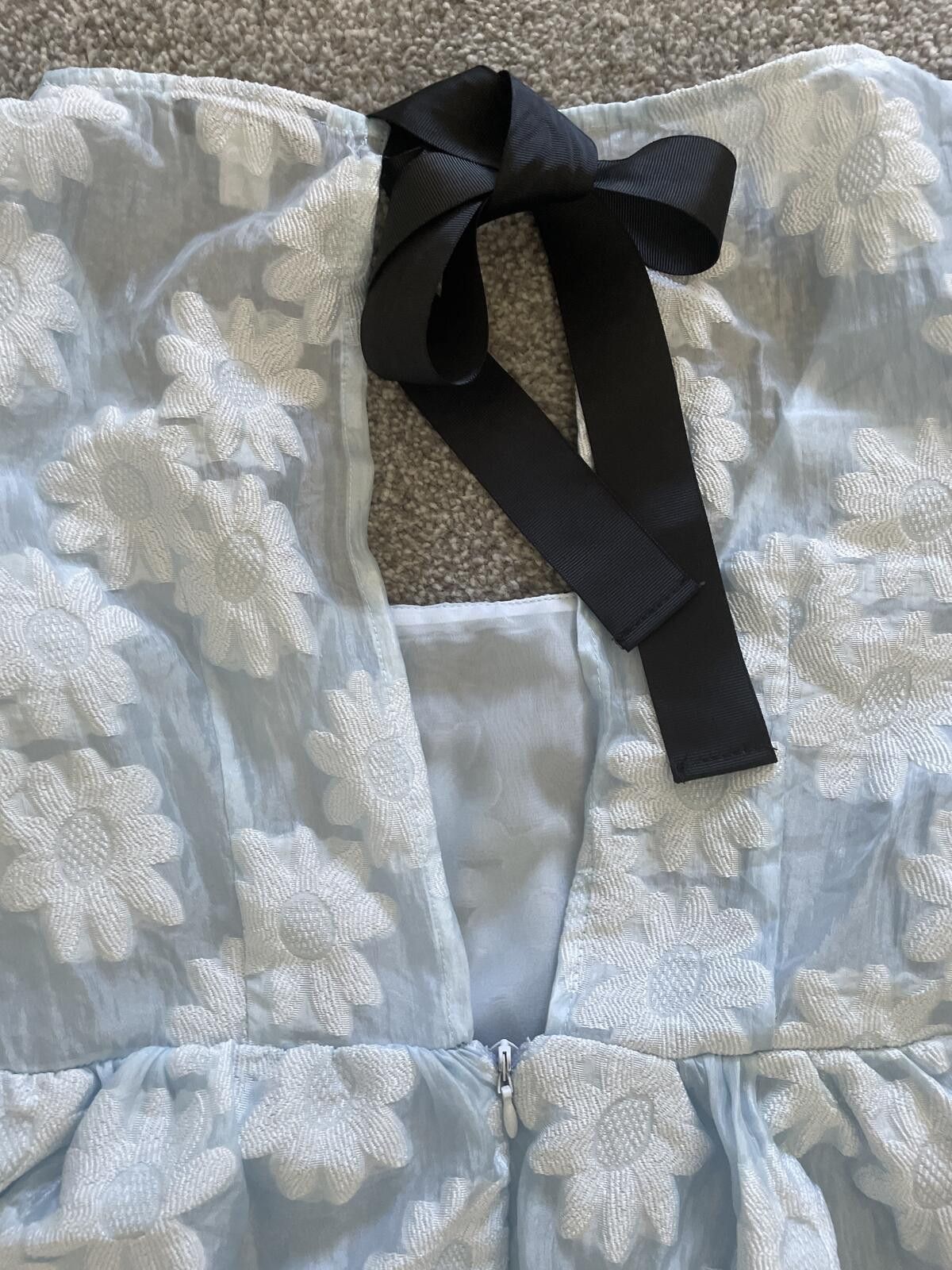 Topshop Topshop Puff Sleeve Floral Dress Women's 8 Sz Blue Romantic Size M / US 6-8 / IT 42-44 - 6 Thumbnail