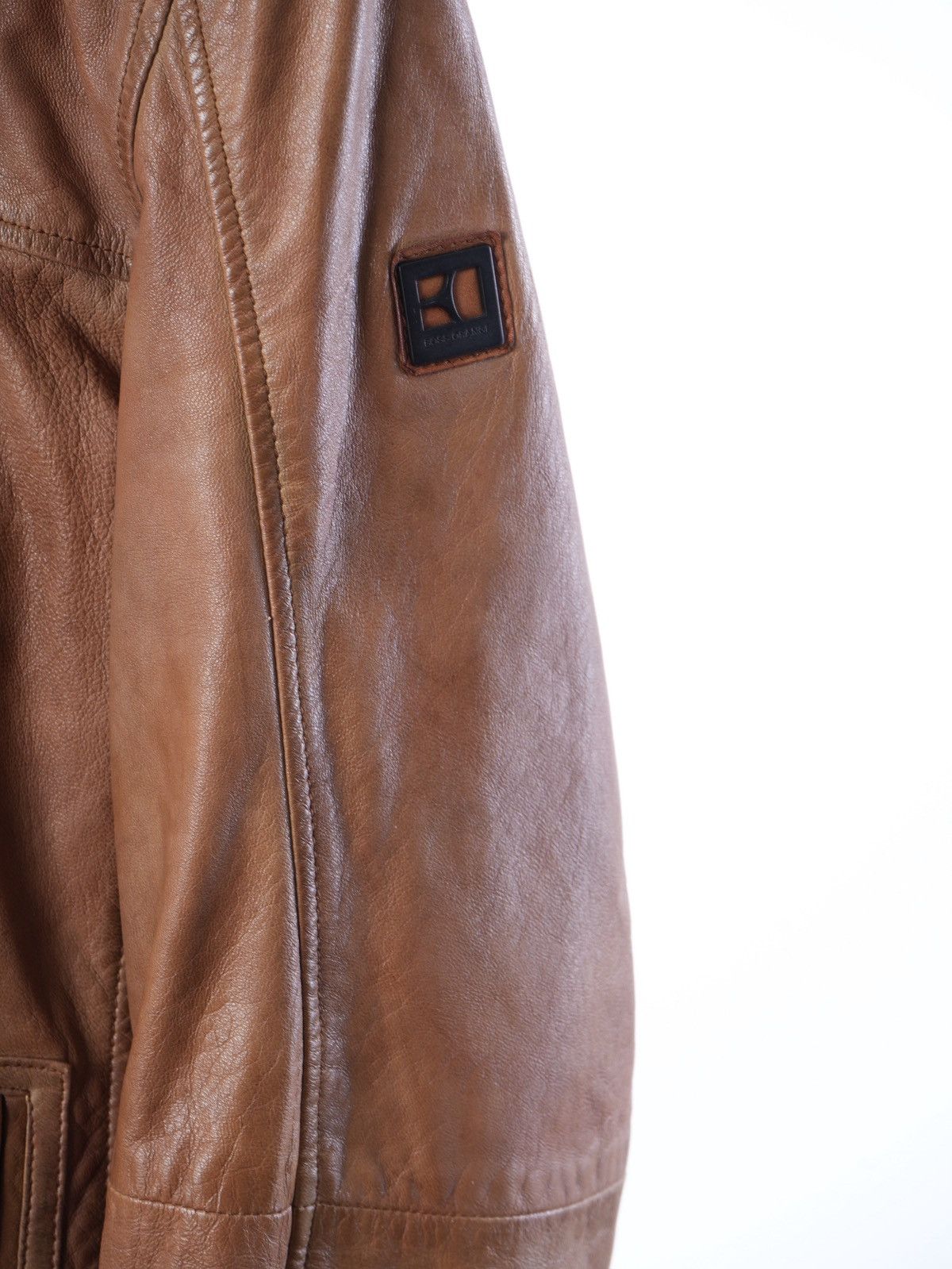 Hugo Boss Vintage Hugo Boss Orange Leather Jacket Biker 46 S Size US S / EU 44-46 / 1 - 2 Thumbnail