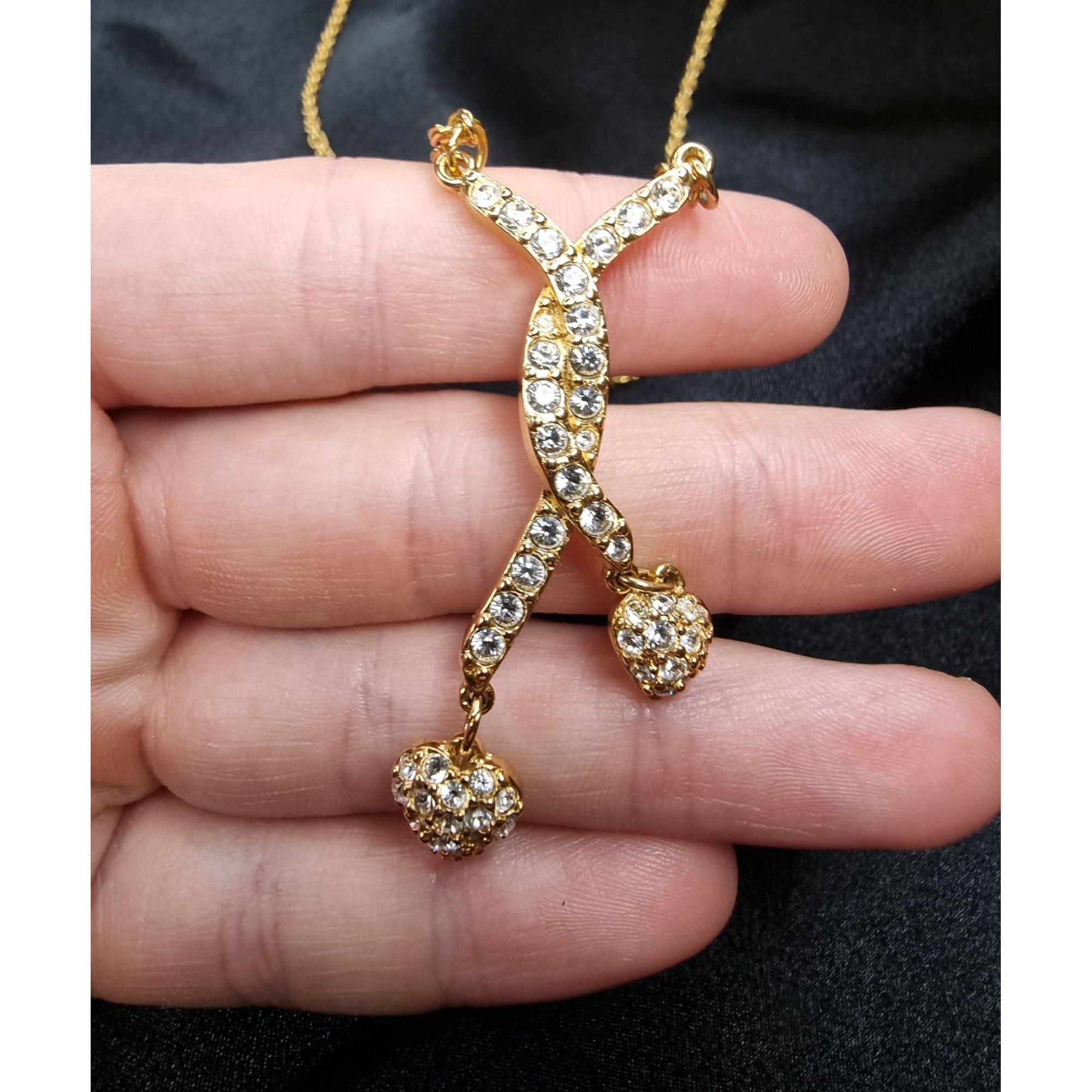 Swarovski Vintage Swarovski Gold-Tone Necklace With Crystals & Heart P Size ONE SIZE - 5 Thumbnail