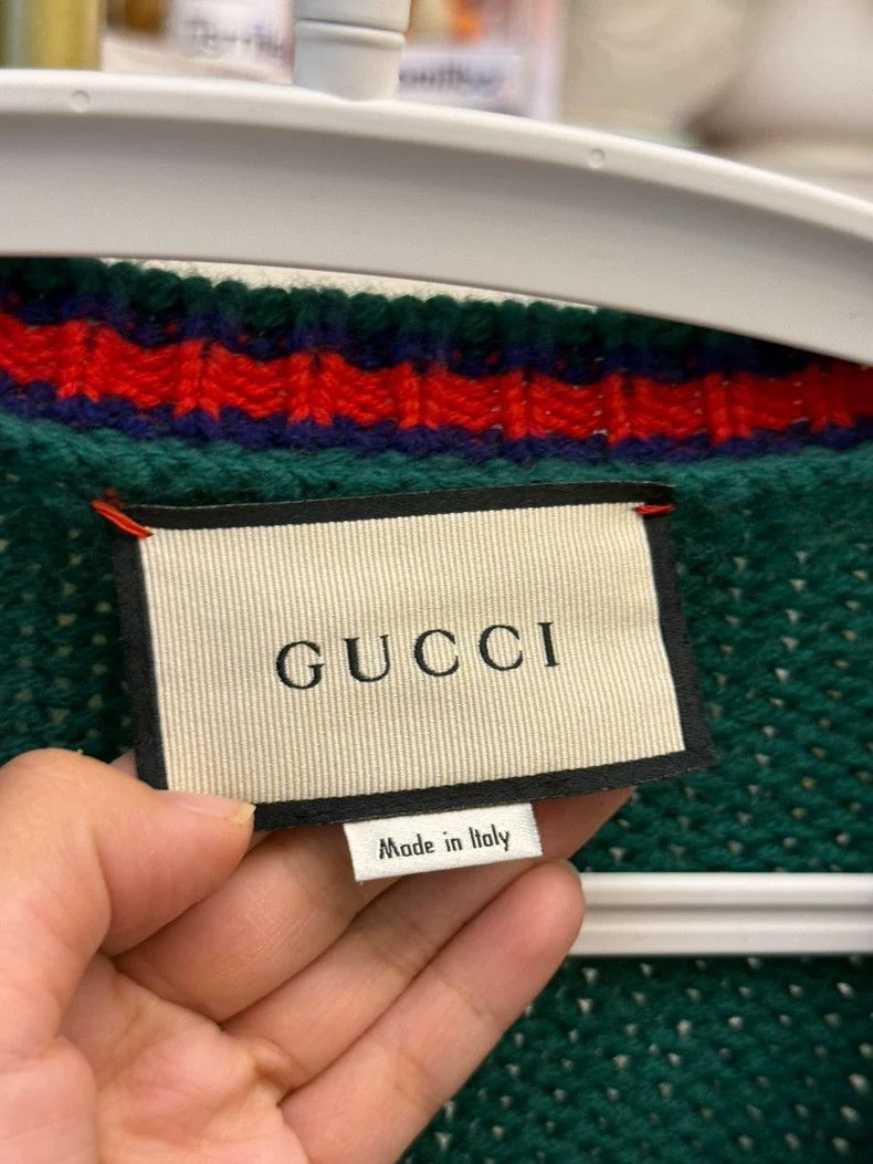 Gucci Green VNeck Knit Sweater-2506