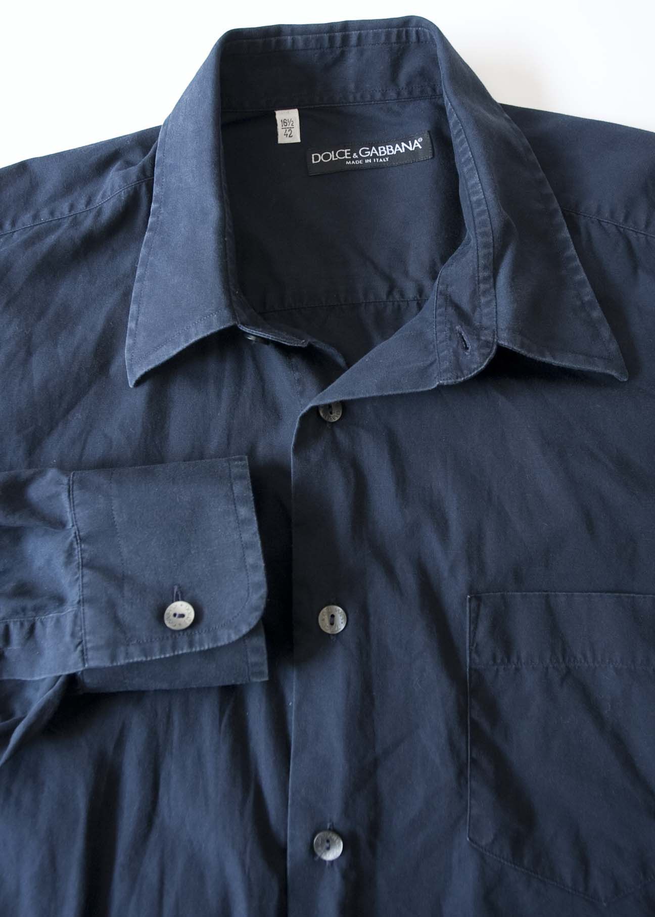 Dolce & Gabbana Dolce & Gabbana Shirt Size 16.5 / 42 Dark Blue Size 42R - 2 Thumbnail