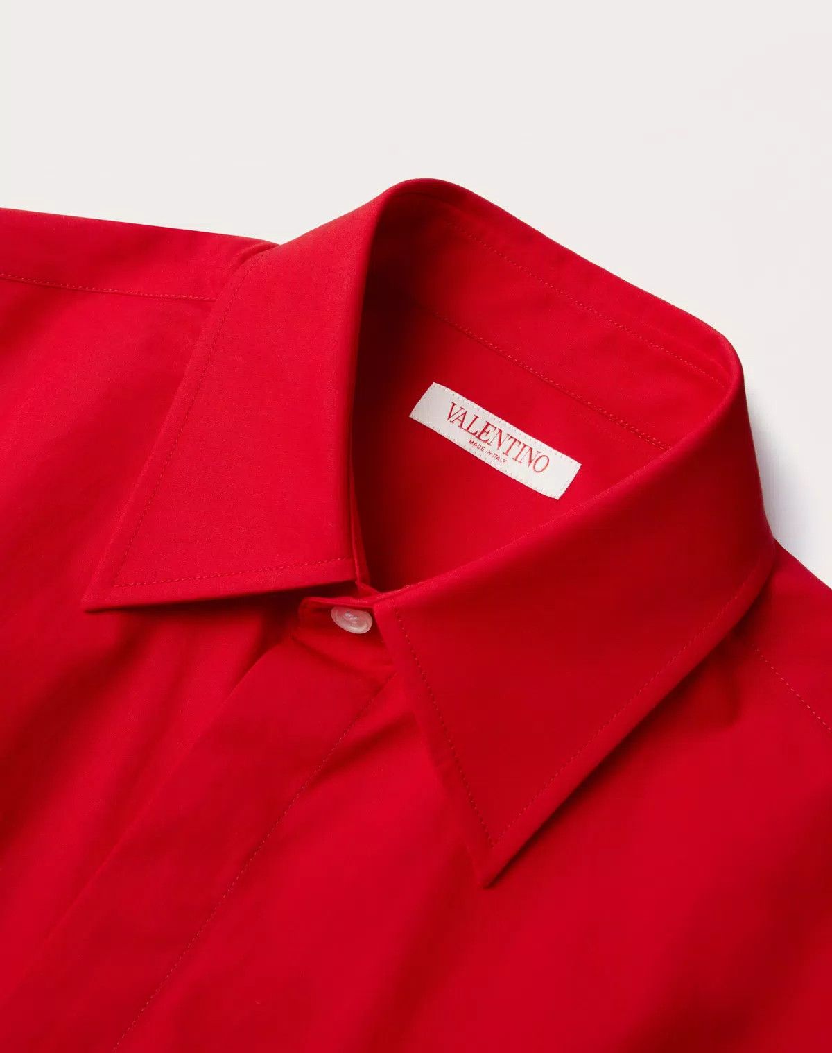 Valentino oc11z0725 Heavy Cotton Poplin Long Sleeve Shirt in Red Size US M / EU 48-50 / 2 - 7 Thumbnail