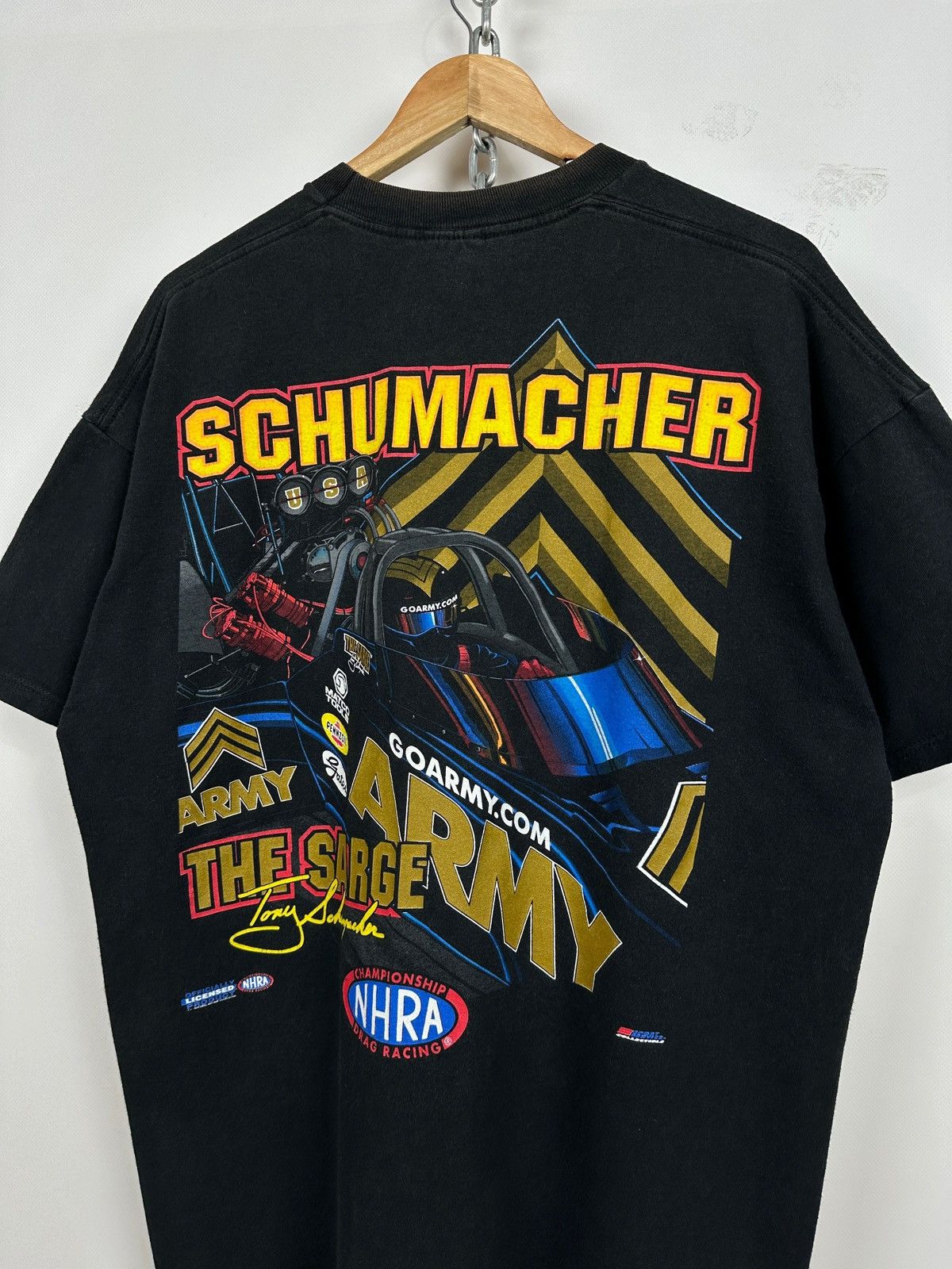 NASCAR Vintage Tony Schumacher US Army Drag Racing NHRA T-Shirt Size US XL / EU 56 / 4 - 4 Thumbnail