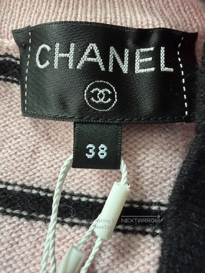 Chanel Chanel Pink and black striped button cardigan coat Size XS / US 0-2 / IT 36-38 - 4 Thumbnail
