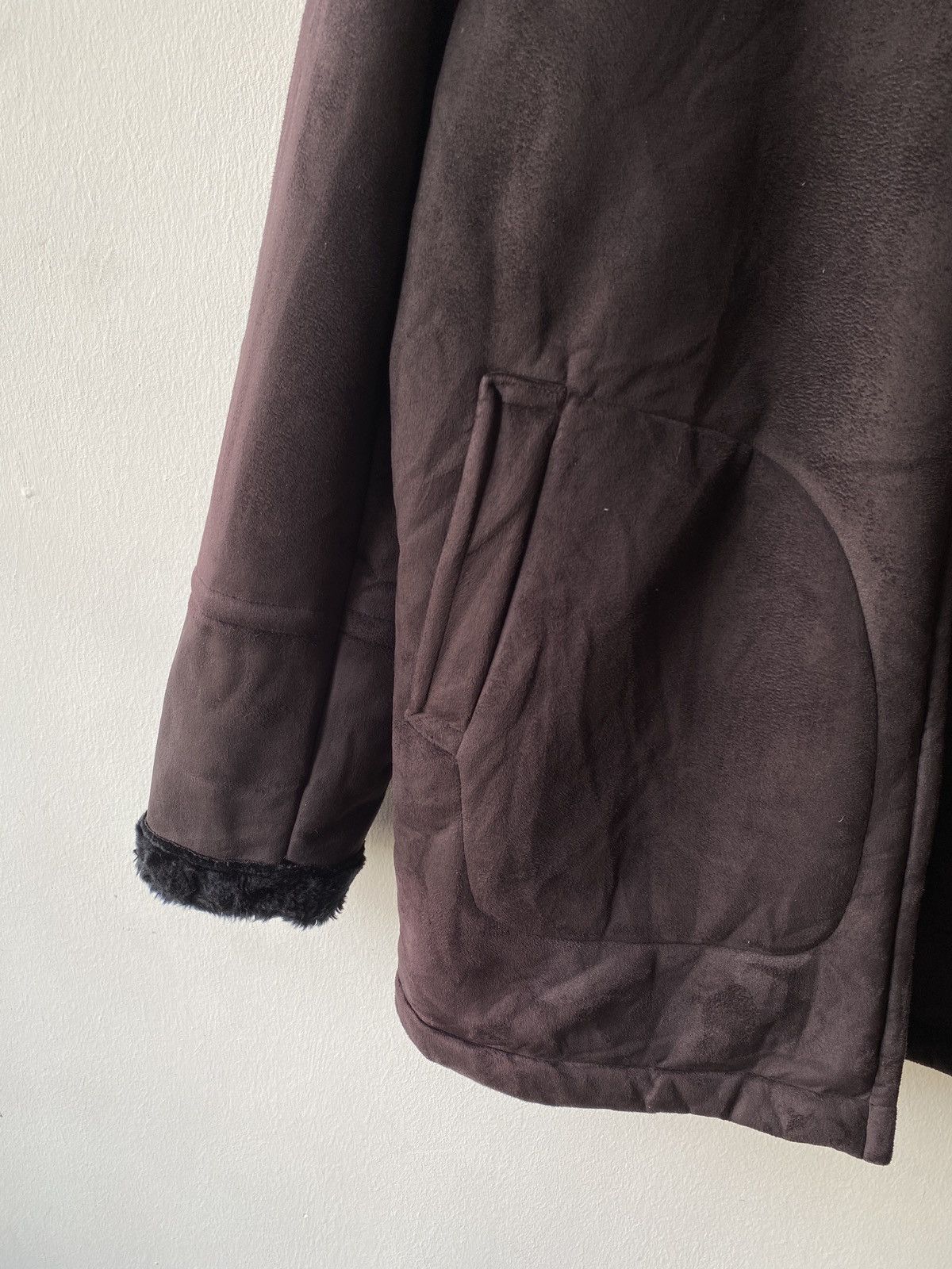 Japanese Brand × Kansai Yamamoto 1990s Kansai Yamamoto Homme Suede Leather Fur Lining Jacket Size US L / EU 52-54 / 3 - 6 Thumbnail