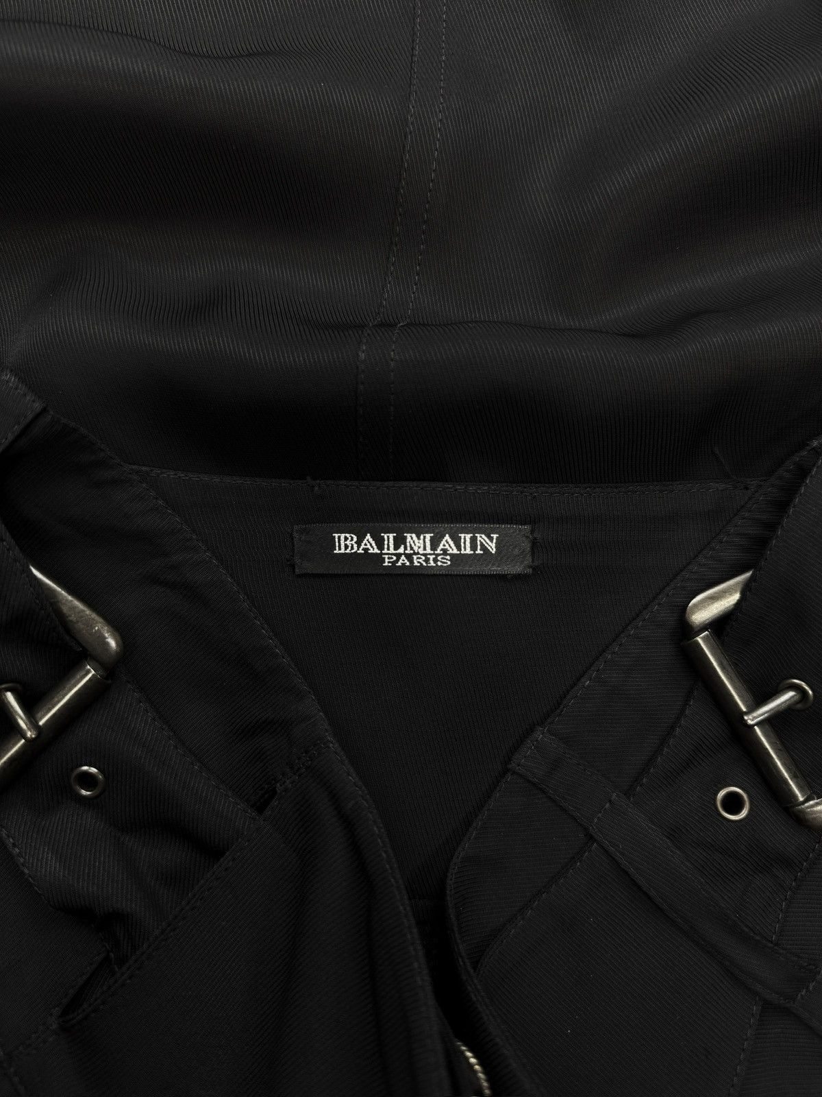 Balmain Balmain Belted ‘Coin’ Button Black Pleated Skirt Size 33" - 2 Thumbnail