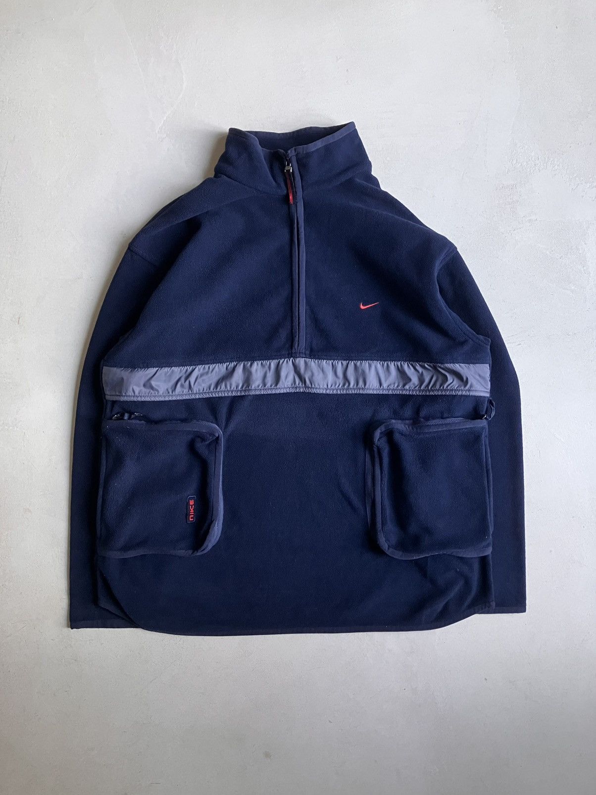 Nike Vintage 2000s Nike 3D Pocket Utility MP3 Zip Fleece Jacket Size US XL / EU 56 / 4 - 2 Thumbnail